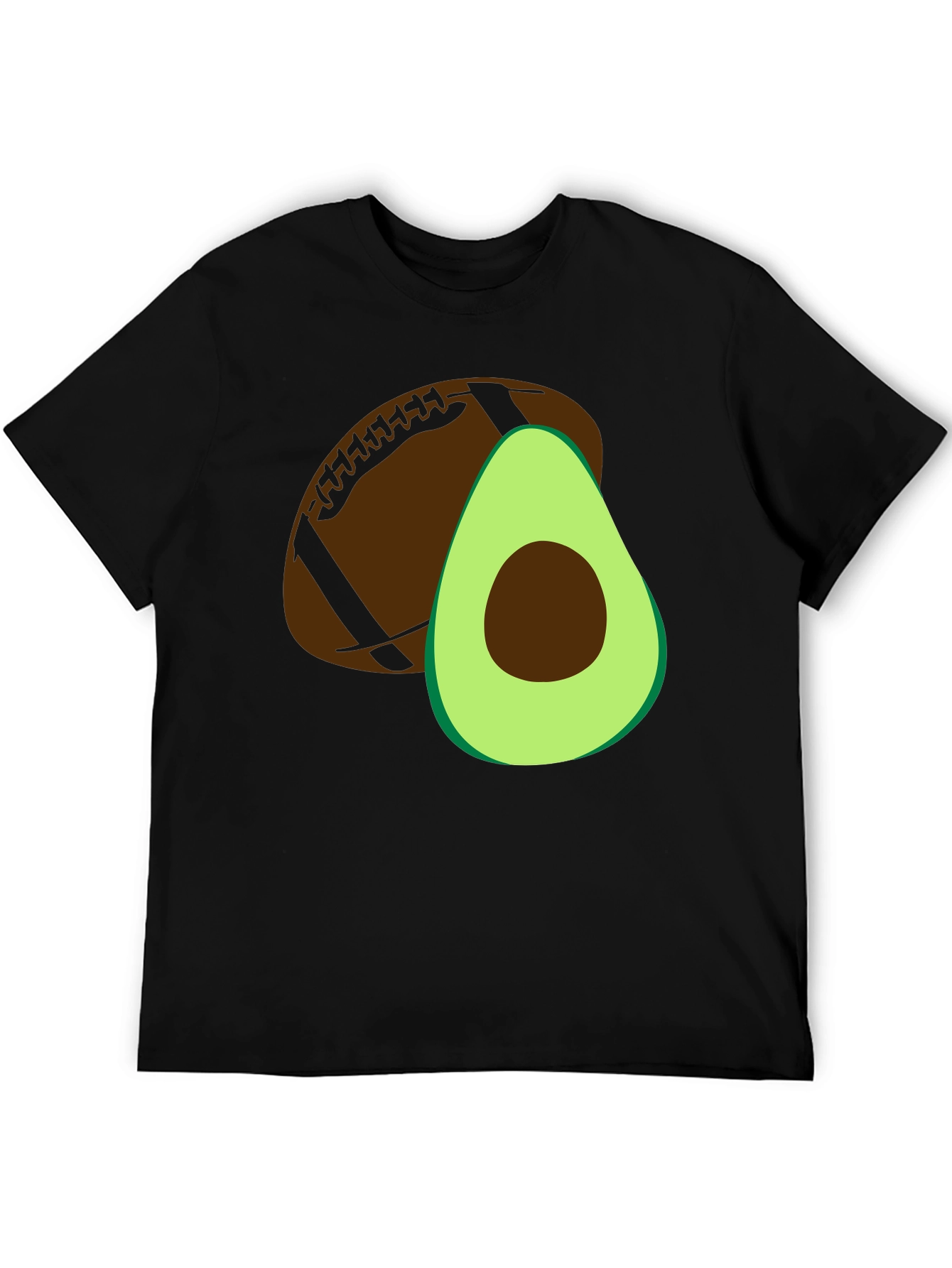 Avocado Football Graphic Tee - Casual Mens T-Shirt