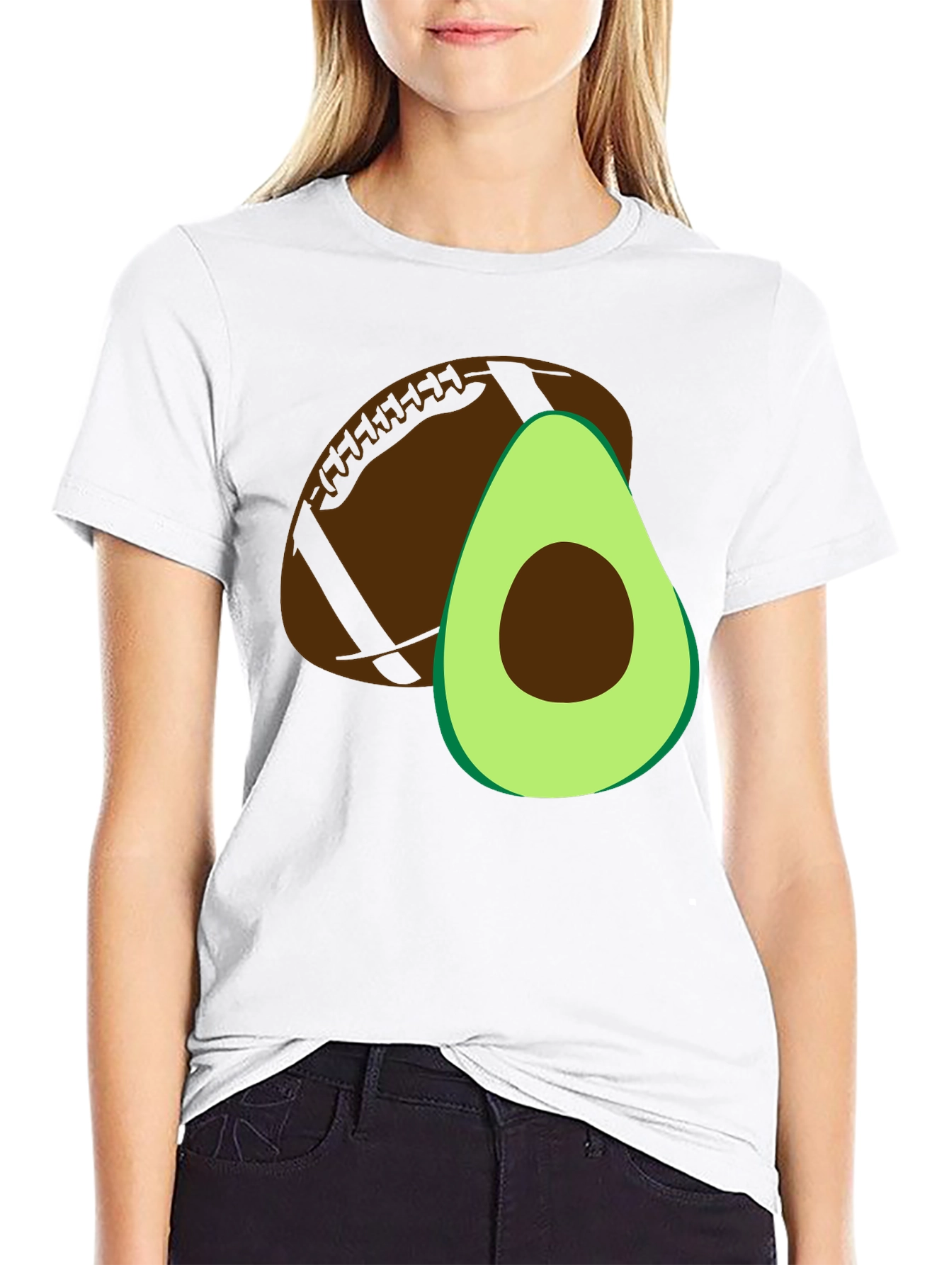 Avocado Football Graphic Tee - Casual Mens T-Shirt