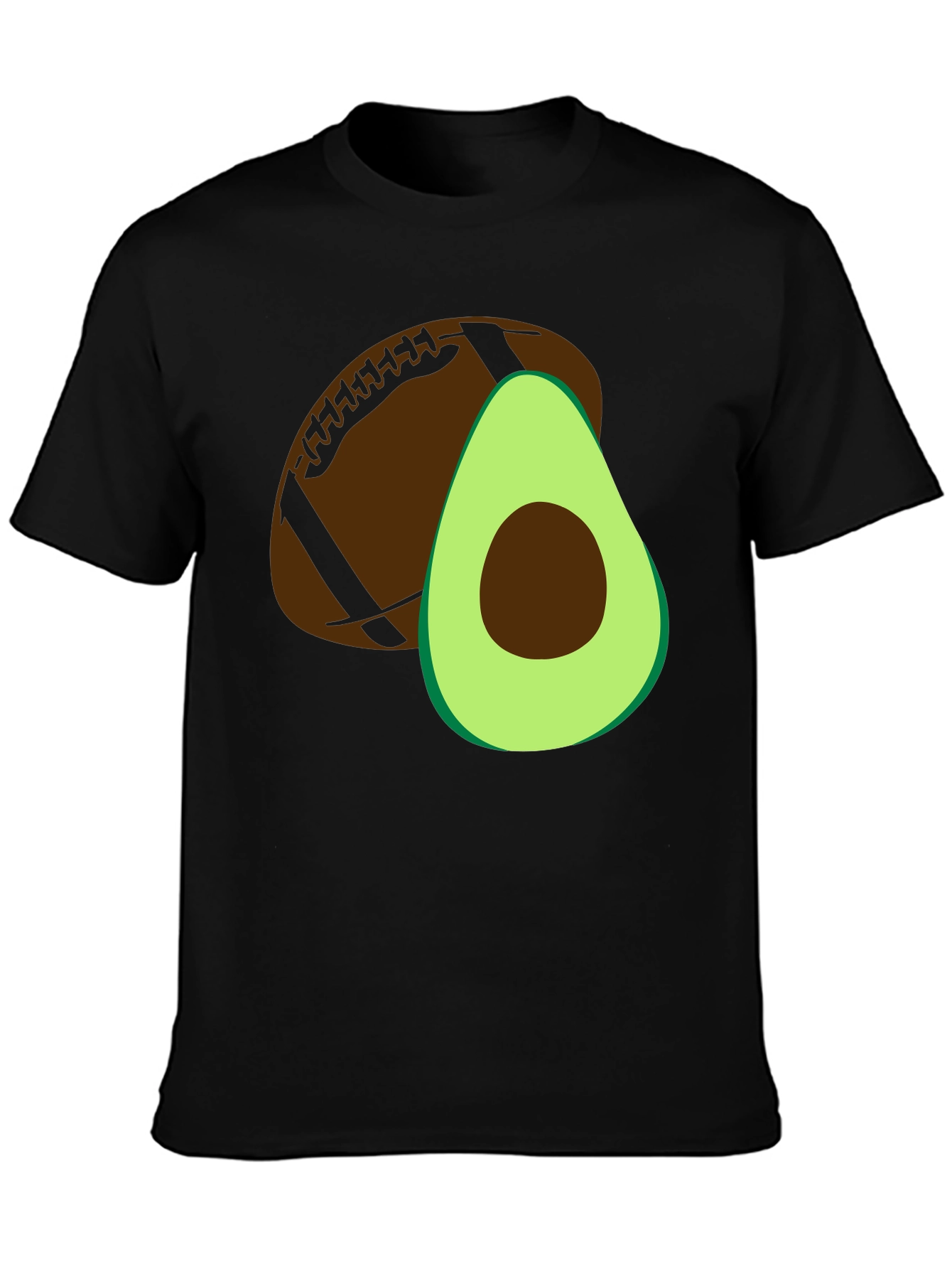 Avocado Football Graphic Tee - Casual Mens T-Shirt