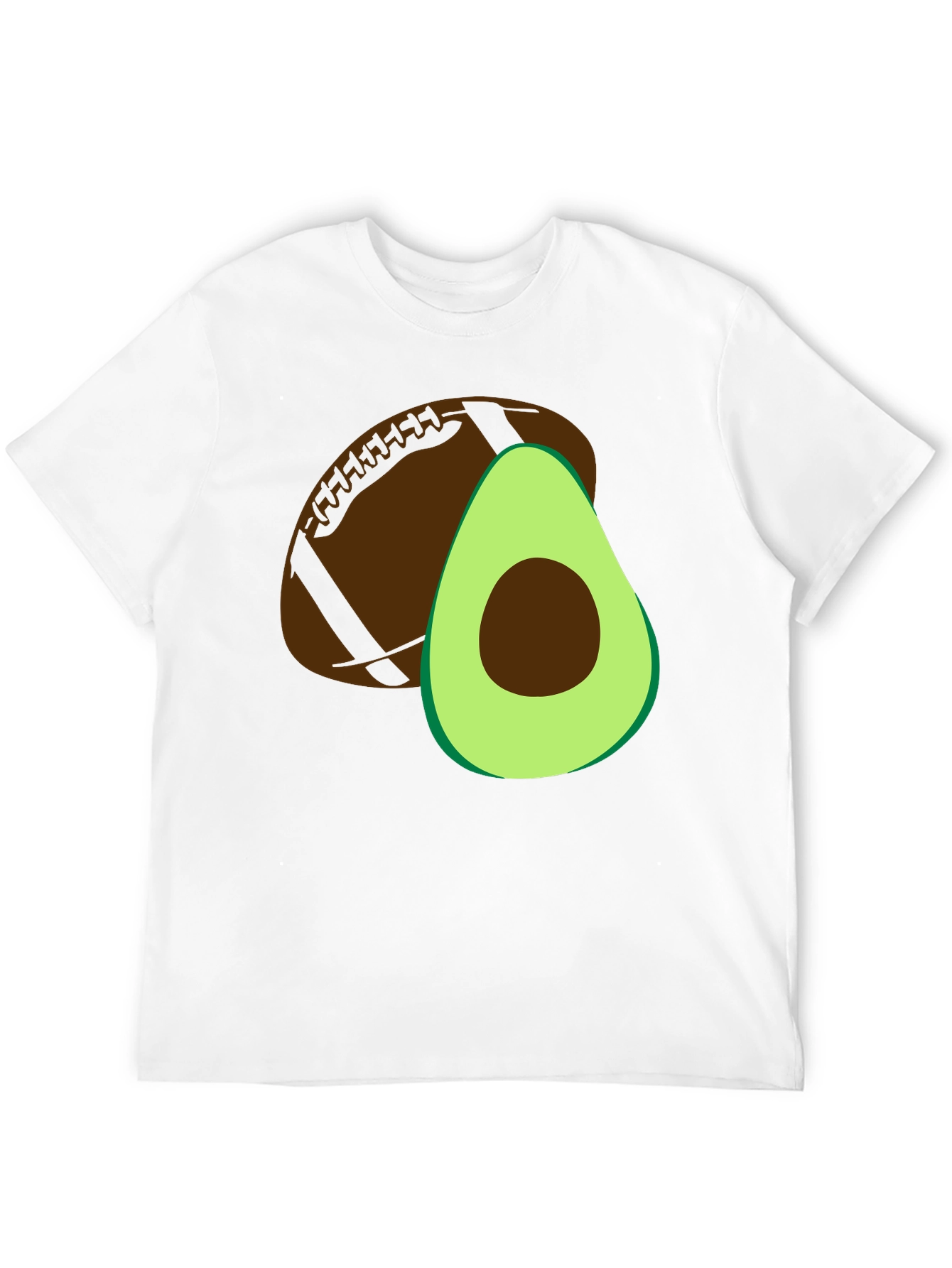 Avocado Football Graphic Tee - Casual Mens T-Shirt