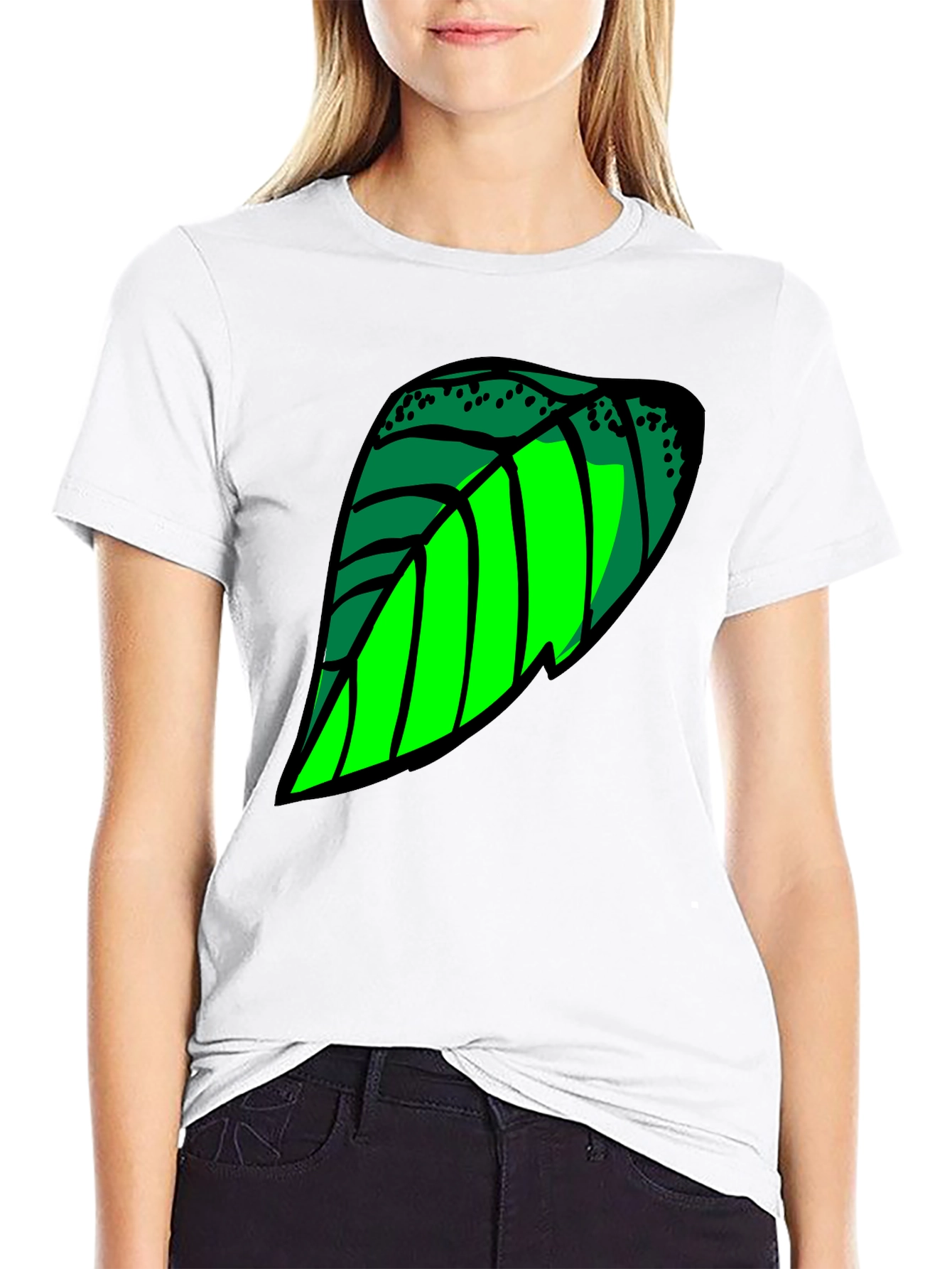 Leaf Graphic T-Shirt - Cool Green Design