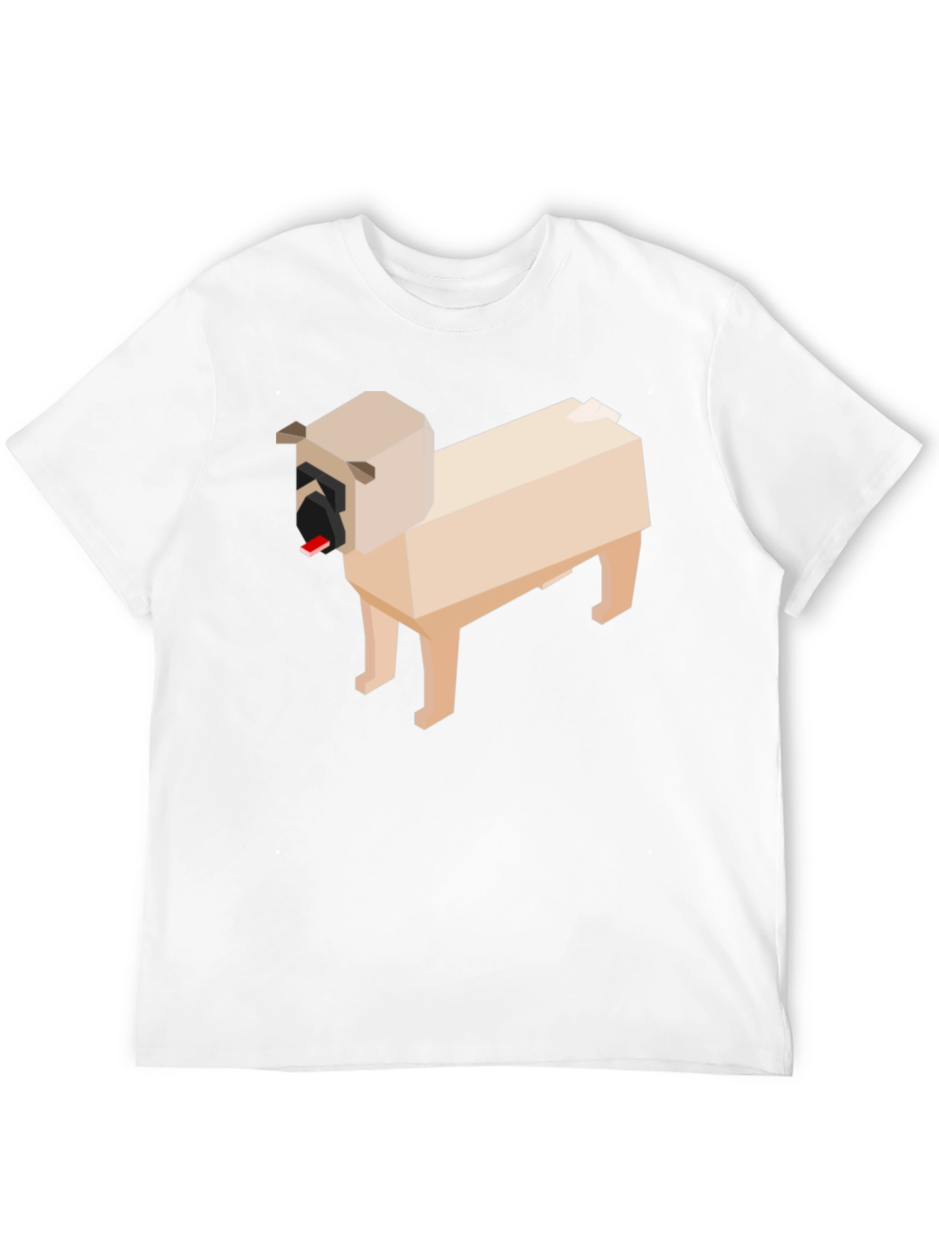 Pixel Art Pug Graphic Tee - Black Cotton