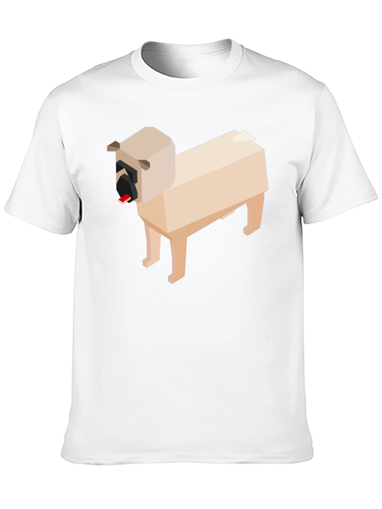 Pixel Art Pug Graphic Tee - Black Cotton