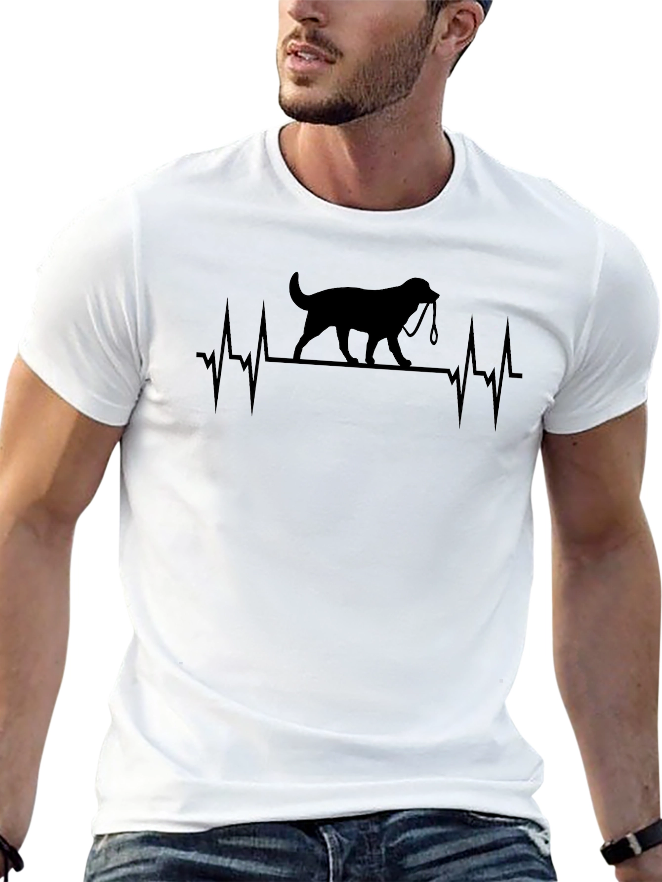 Dog Heartbeat T-Shirt - Black