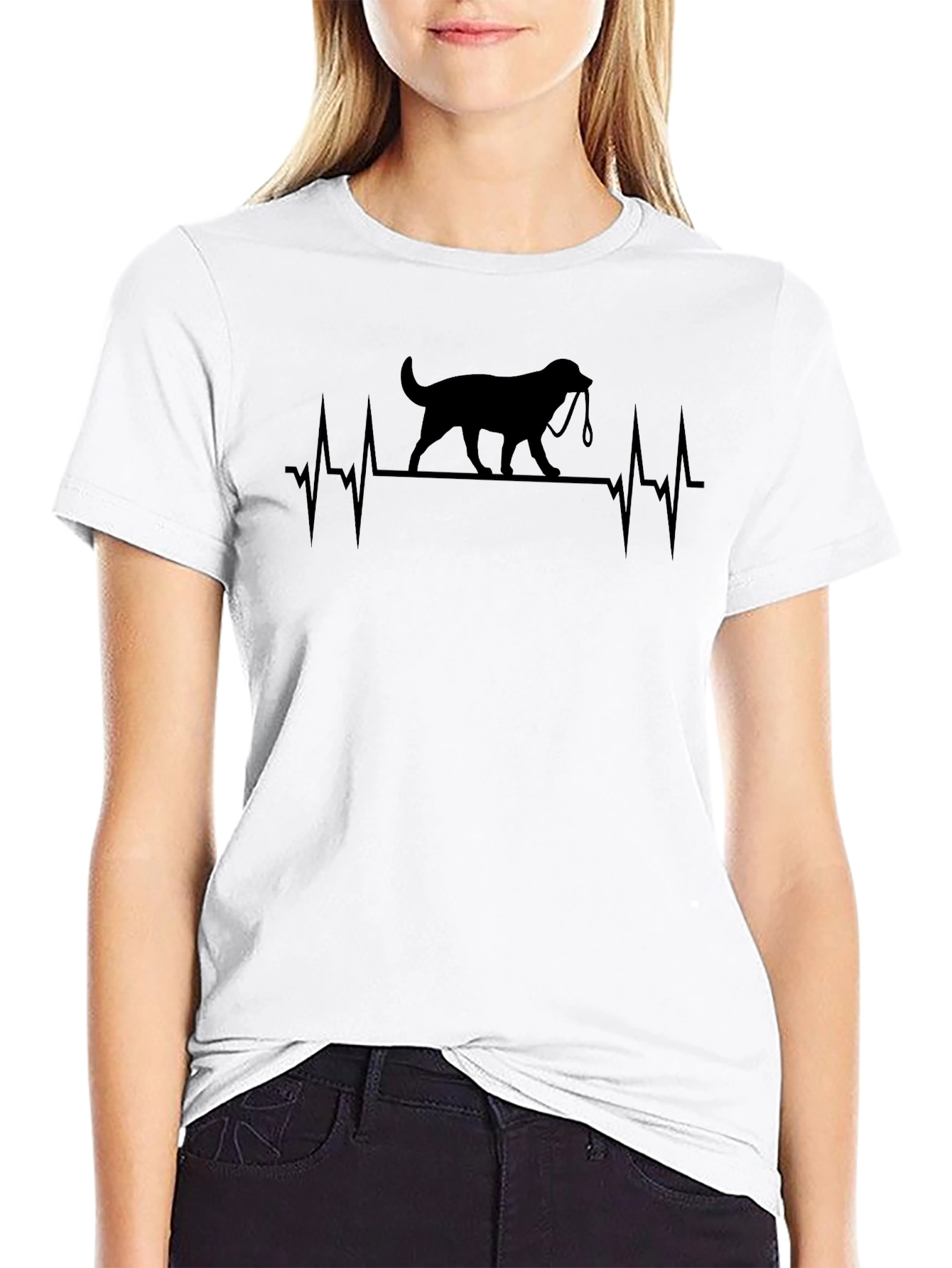 Dog Heartbeat T-Shirt - Black