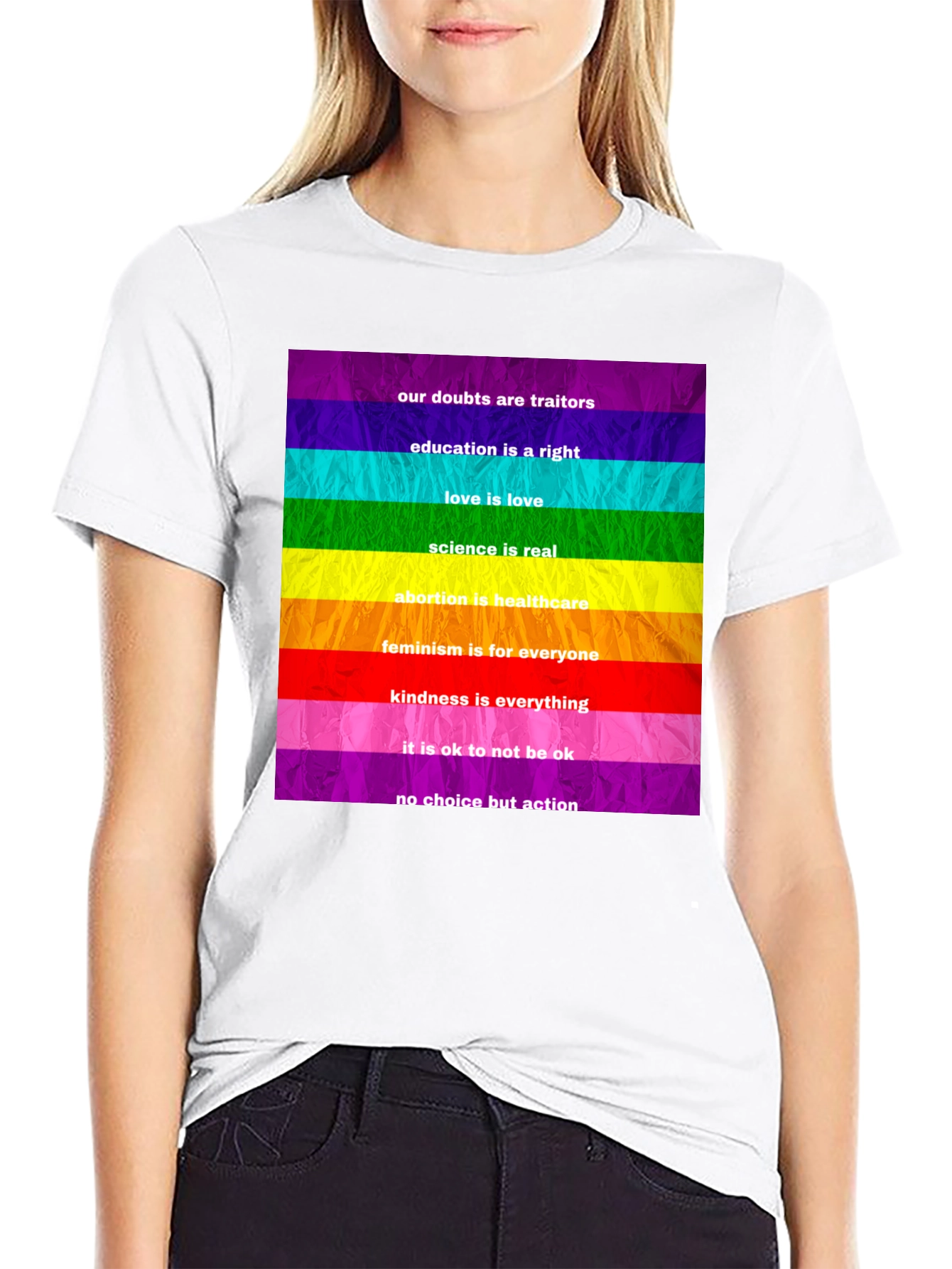 Rainbow Pride Slogan T-Shirt