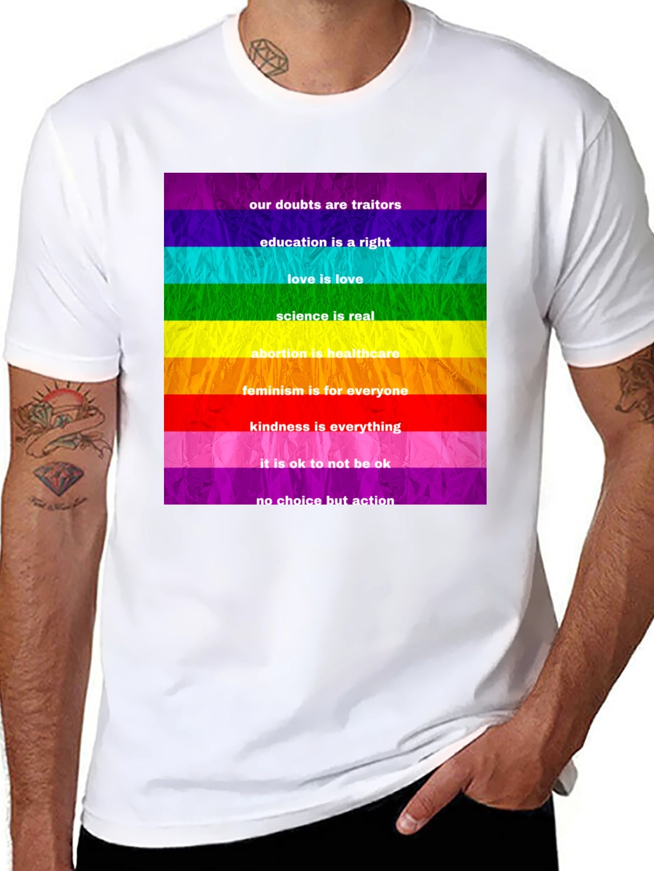 Rainbow Pride Slogan T-Shirt