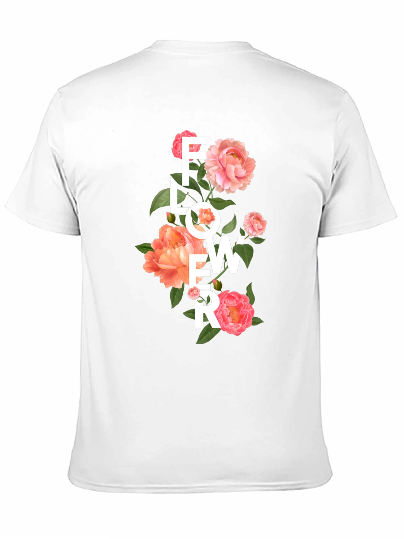 Floral Design Black T-Shirt