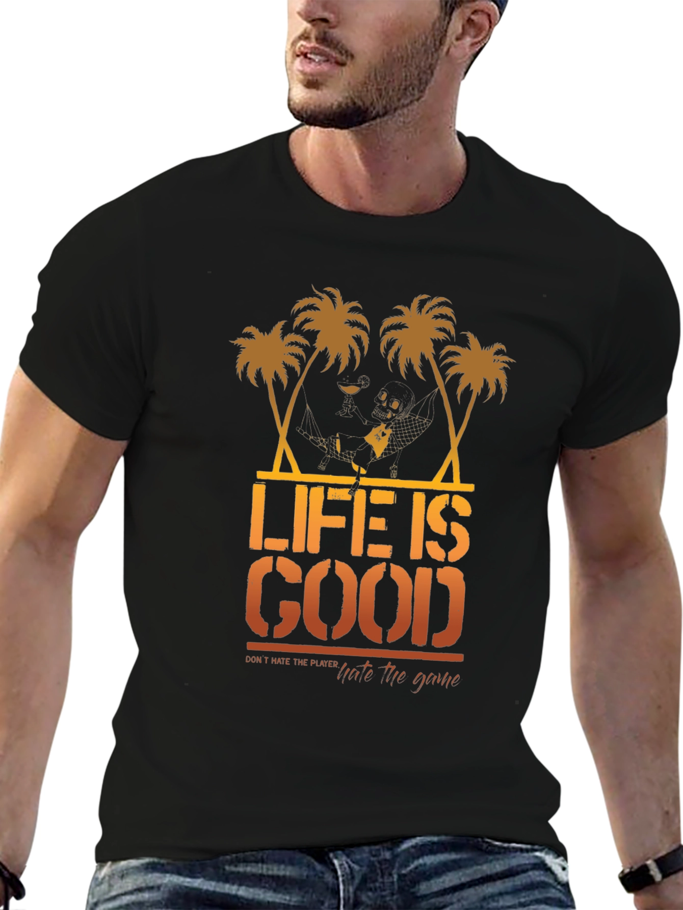 Life is Good Palm Tree Graphic Tee