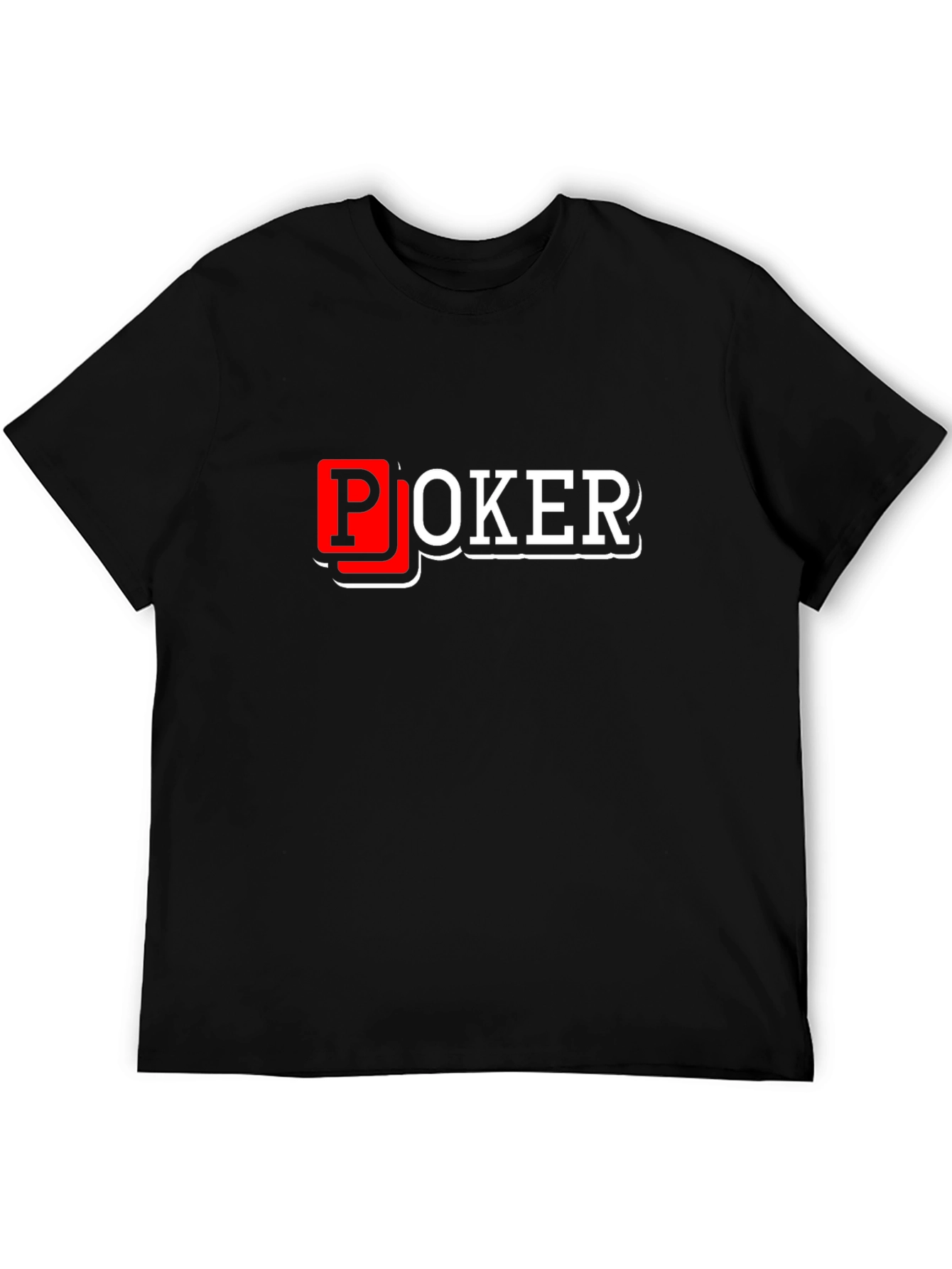 Poker Graphic T-Shirt - Black Cotton Blend