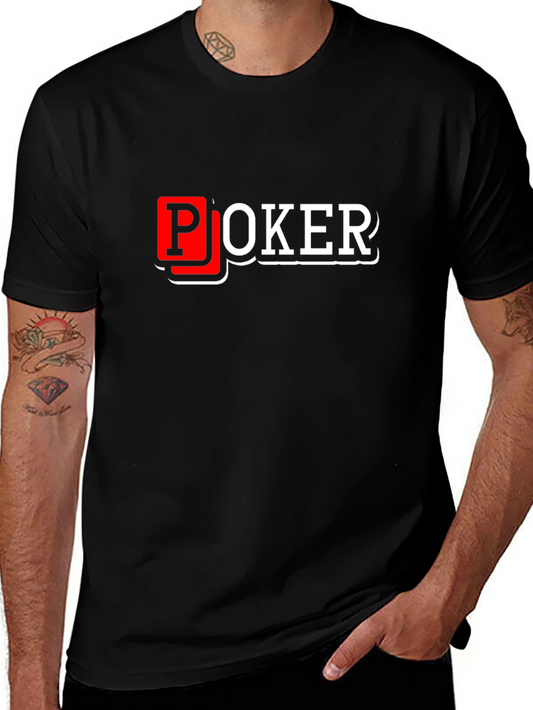Poker Graphic T-Shirt - Black Cotton Blend