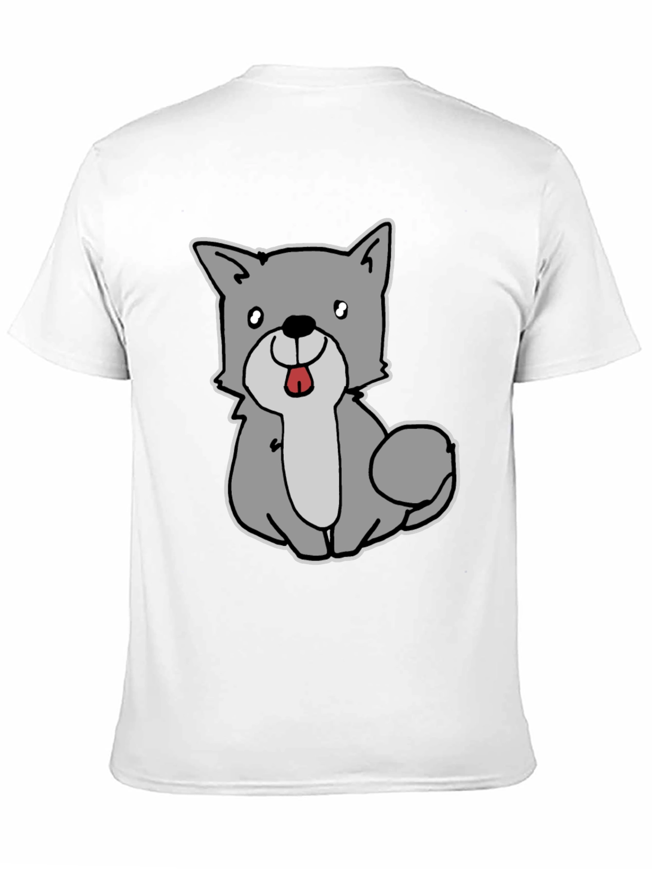 Cute Cartoon Dog Graphic Tee - Black Unisex T-Shirt