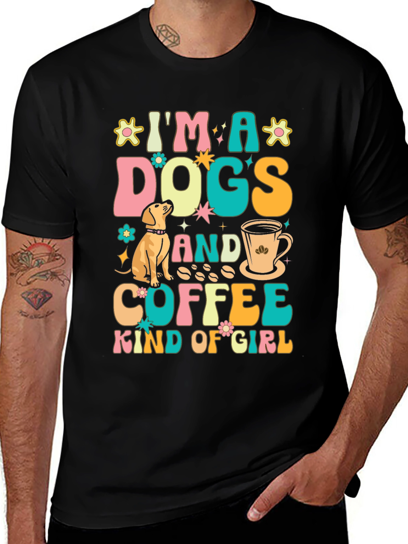 Dogs and Coffee Kind of Girl Graphic Tee