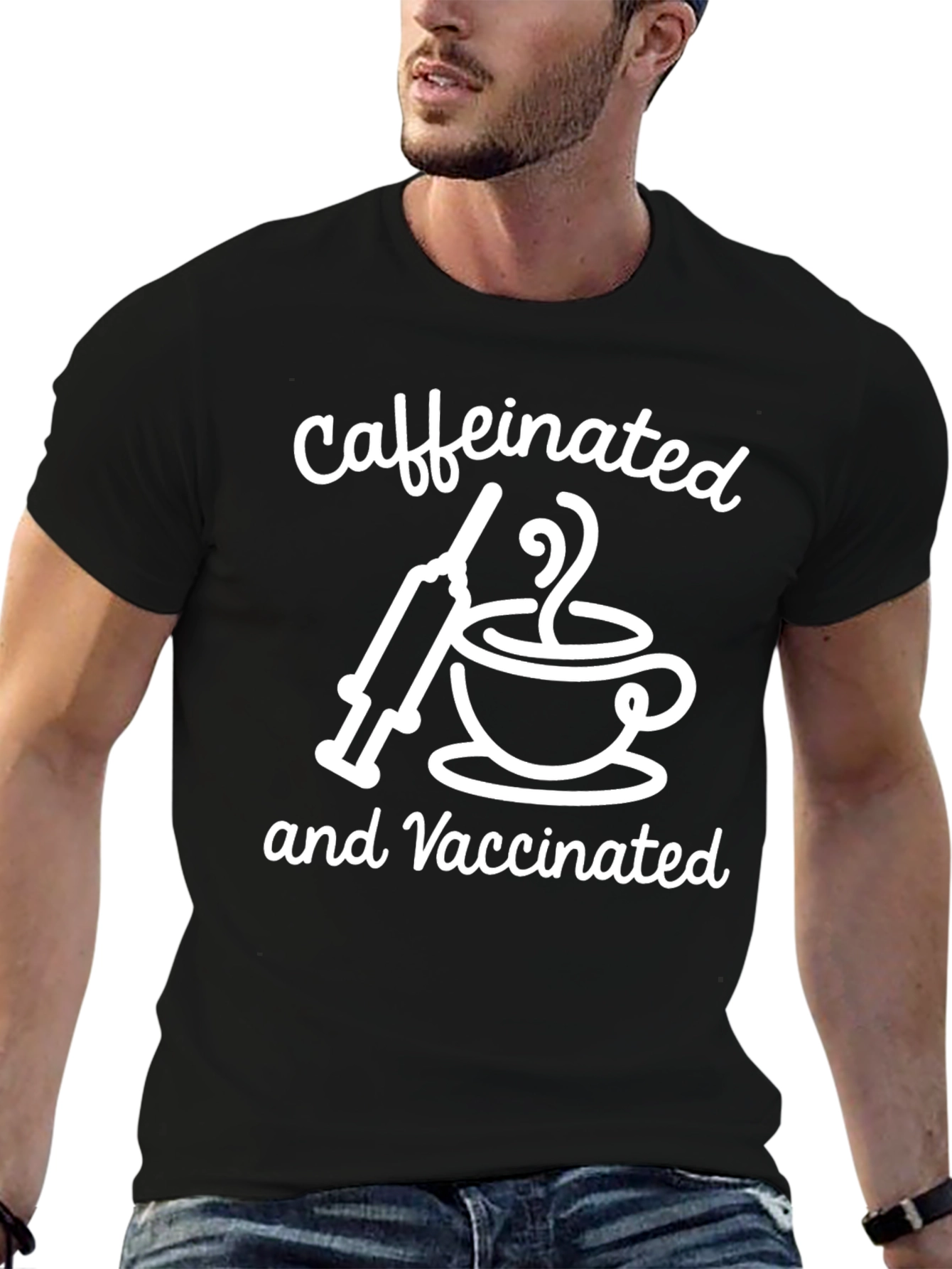 Caffeinated and Vaccinated Graphic T-Shirt
