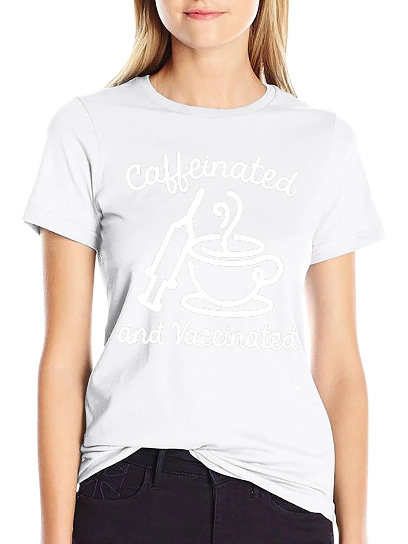 Caffeinated and Vaccinated Graphic T-Shirt