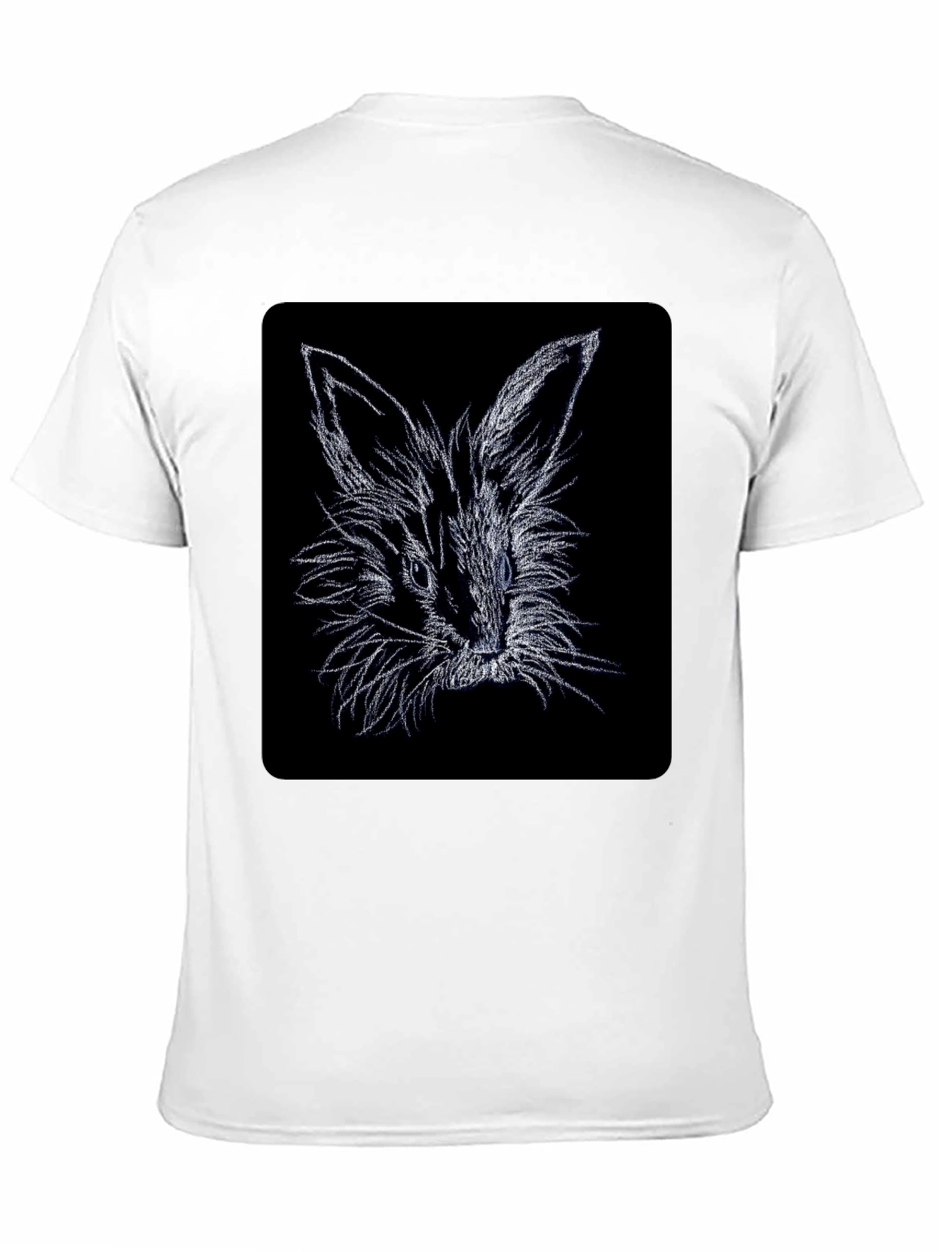 Rabbit Sketch Black T-Shirt