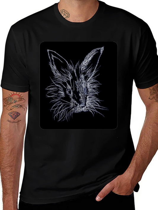Rabbit Sketch Black T-Shirt