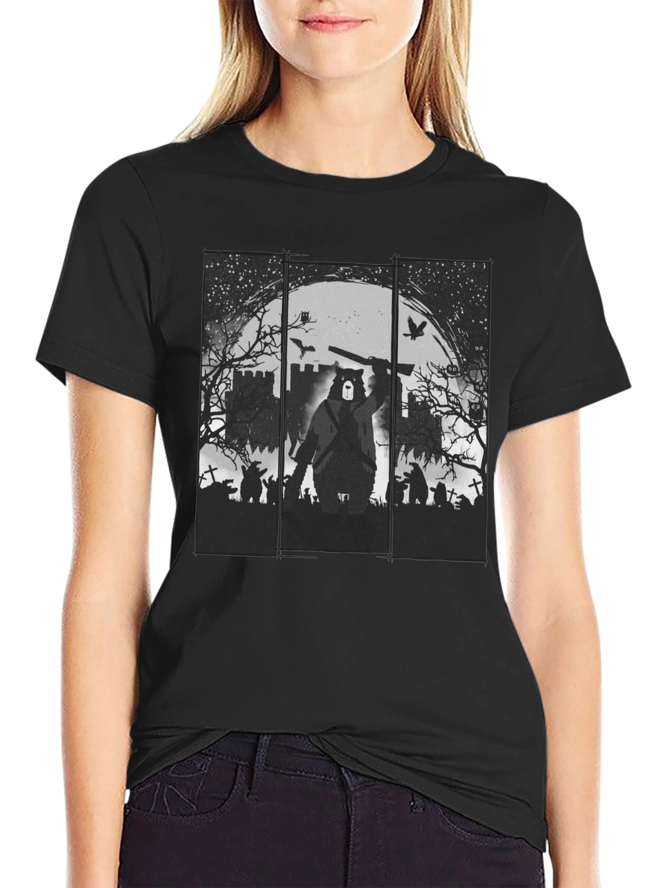 Grizzly Horror T-Shirt - Zombie Bear Design