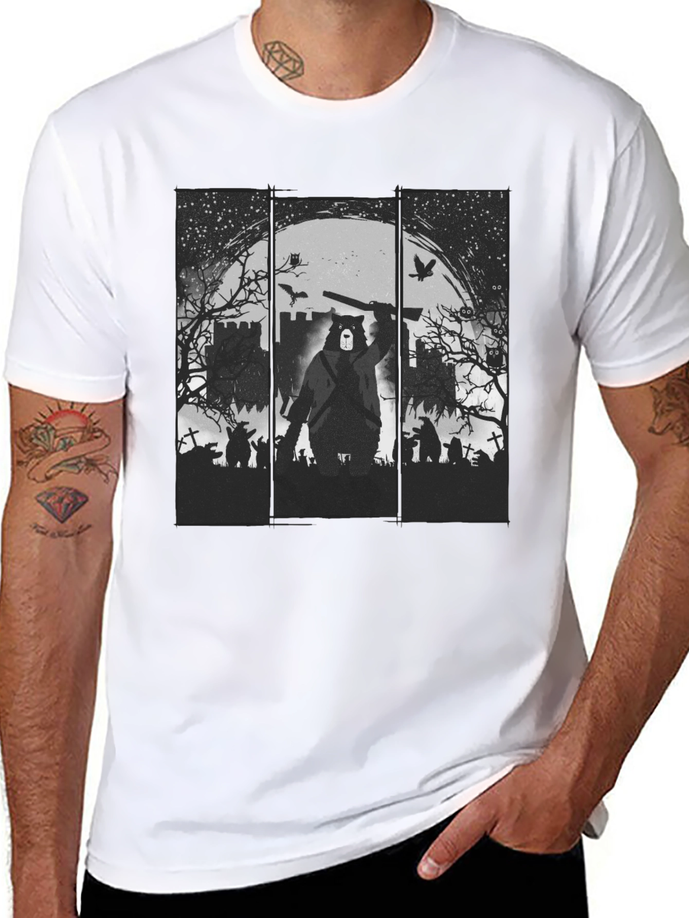 Grizzly Horror T-Shirt - Zombie Bear Design