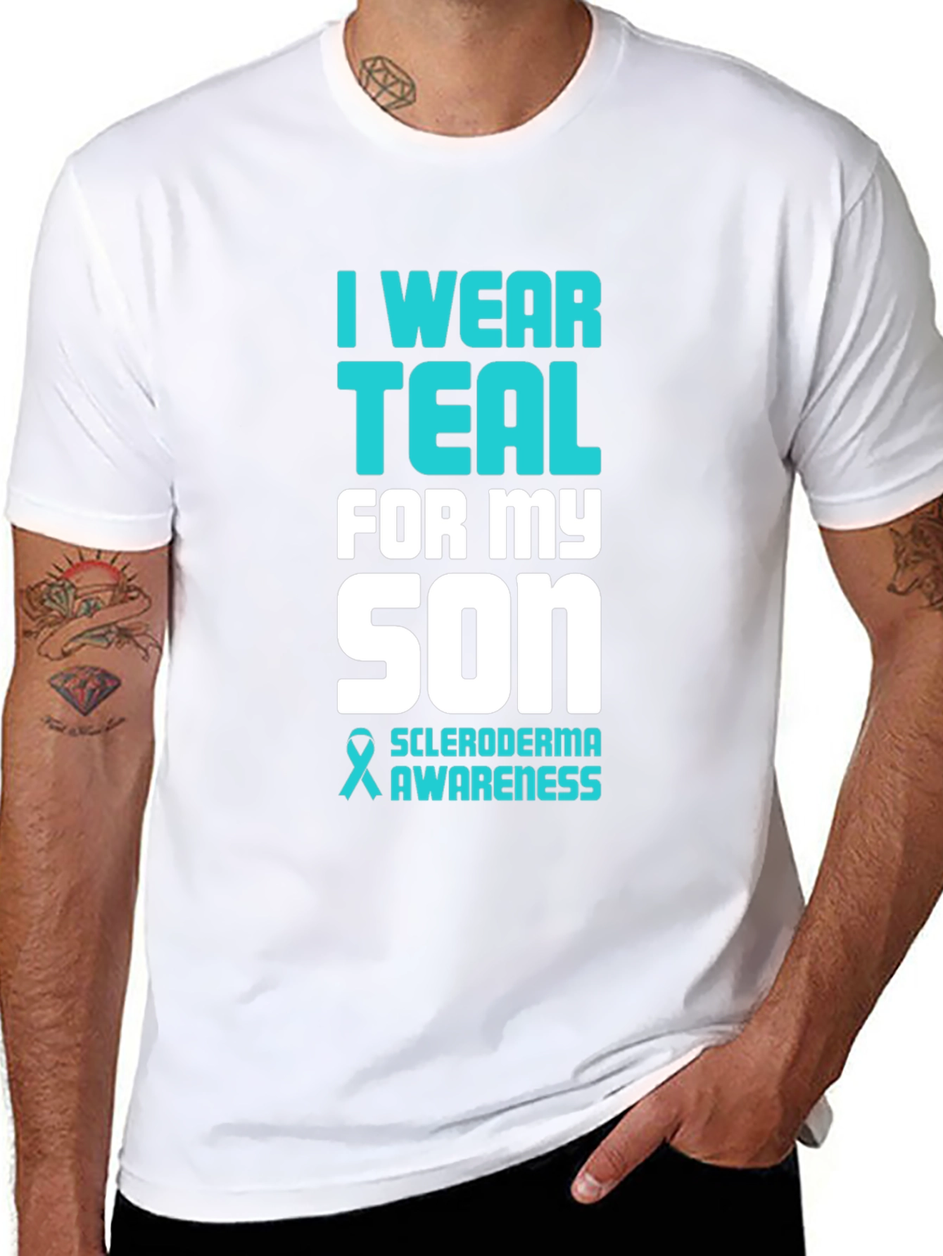 Teal Scleroderma Awareness T-Shirt For My Son