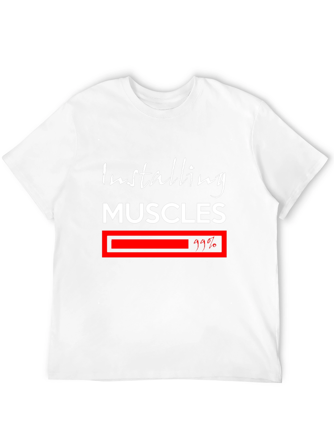 Installing Muscles T-Shirt - Funny Workout Gym Tee