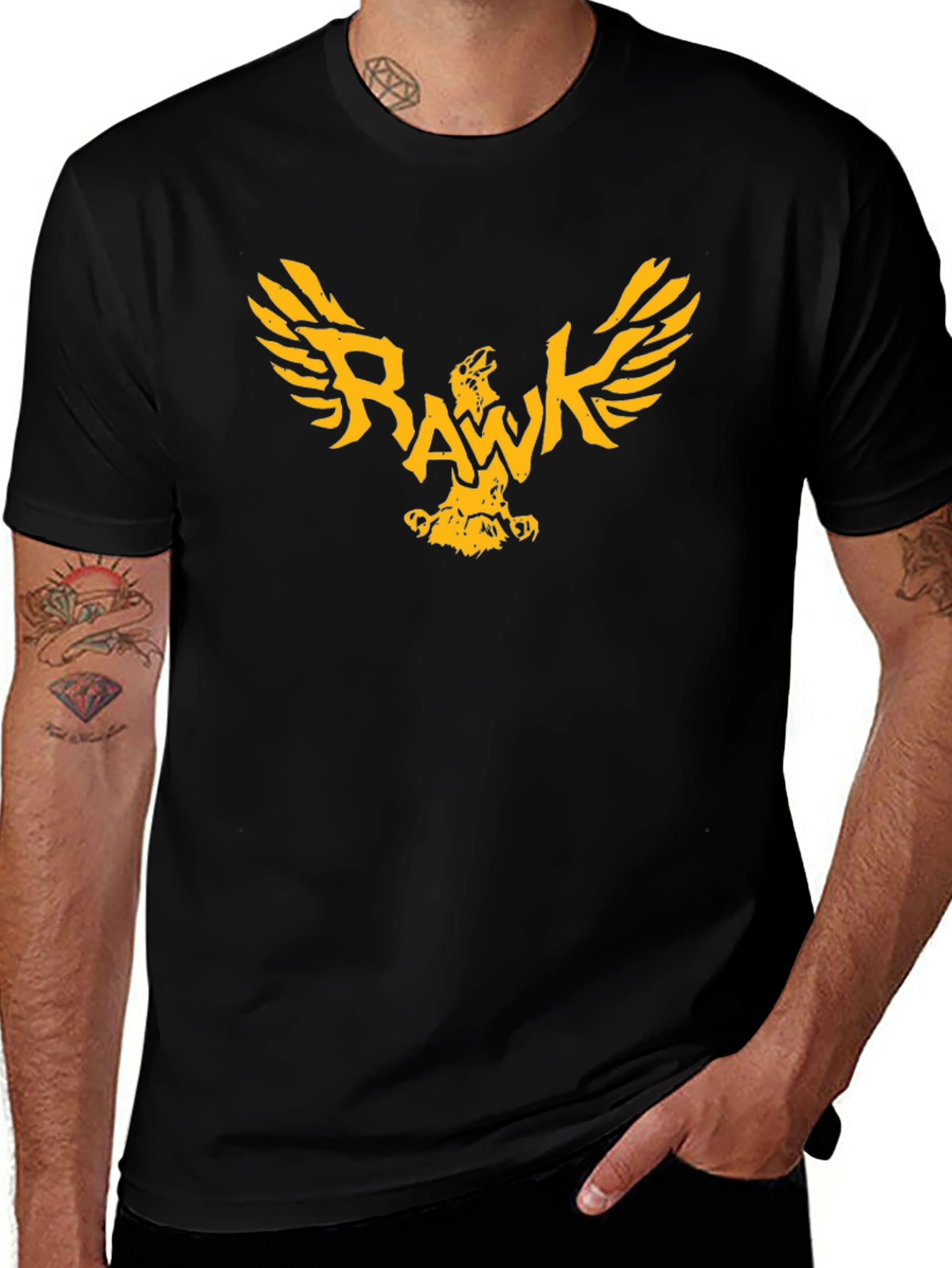 RAAWK Eagle Graphic Black T-Shirt