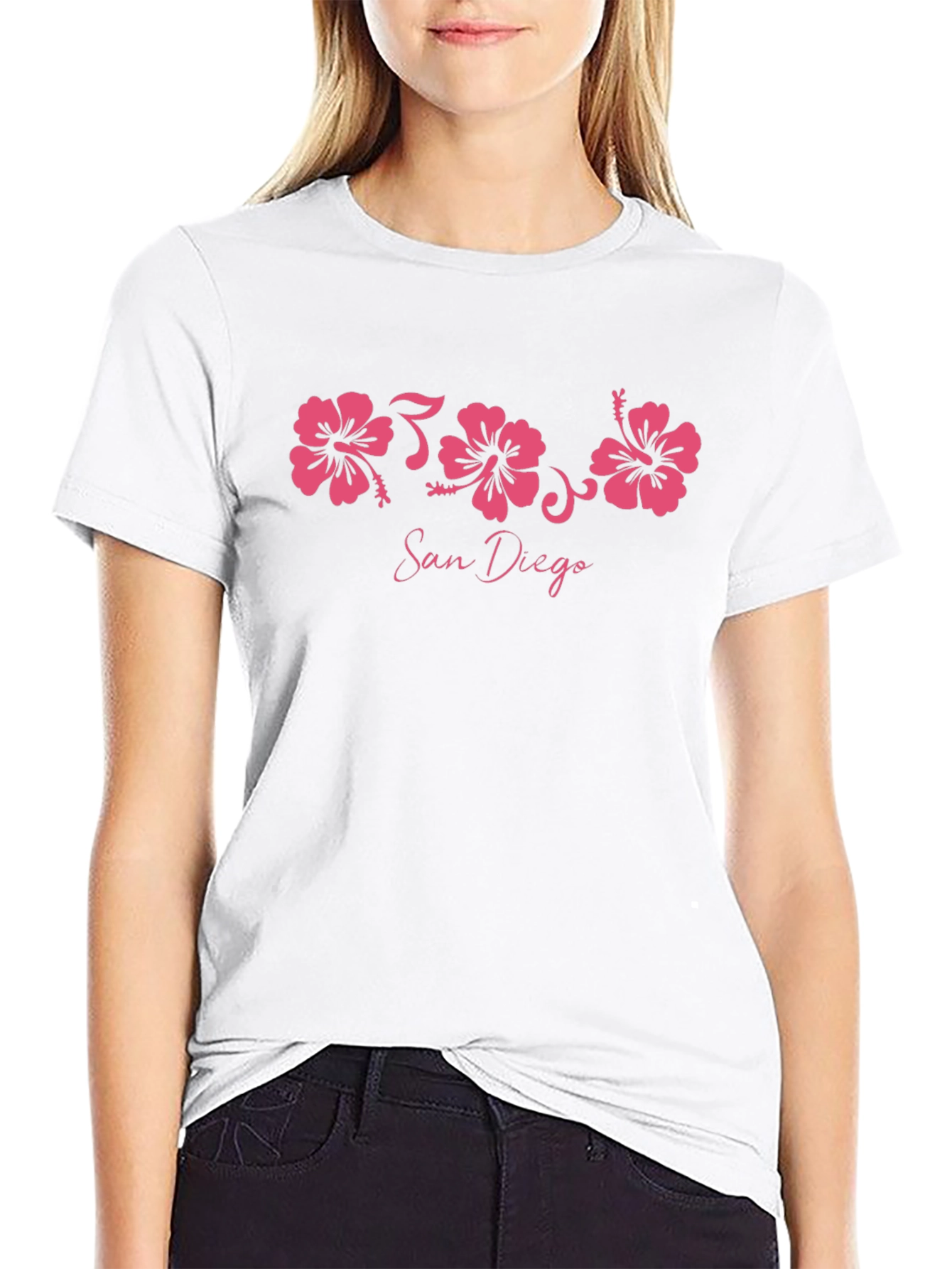 San Diego Hibiscus Black T-Shirt