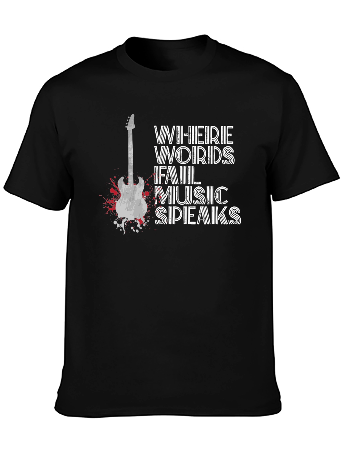 Music Speaks Graphic T-Shirt - Black Cotton Tee