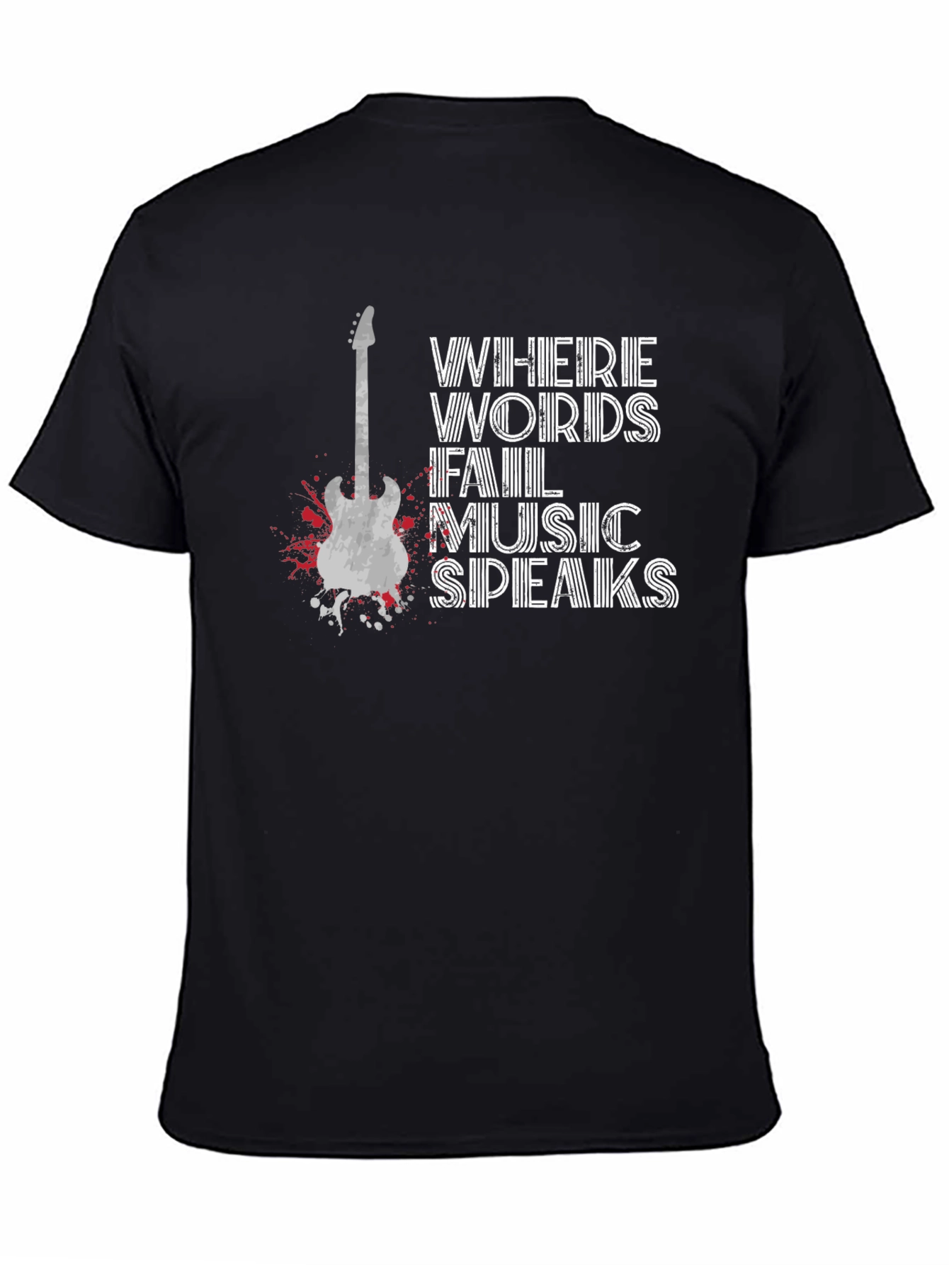 Music Speaks Graphic T-Shirt - Black Cotton Tee