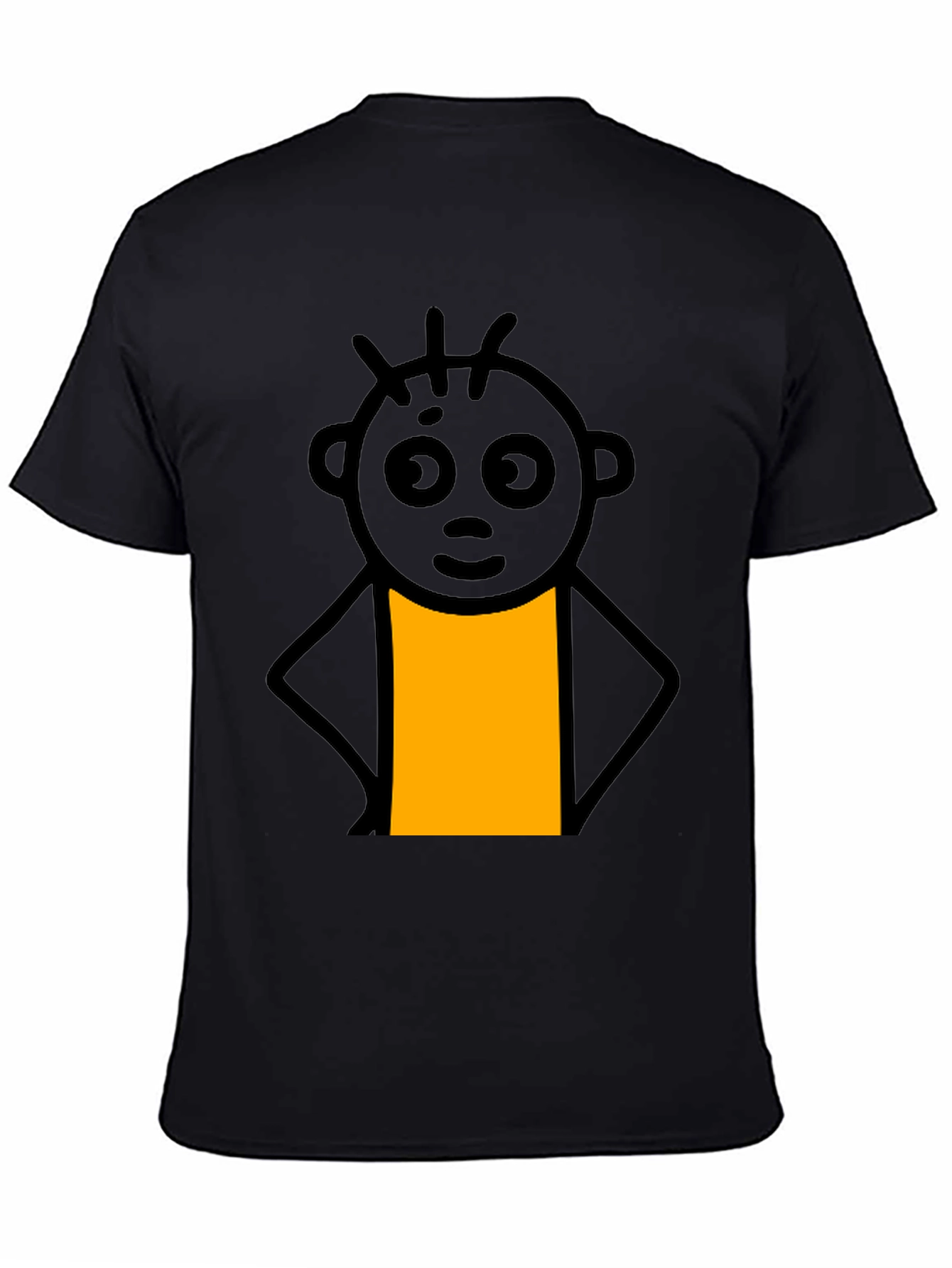 Funny Stick Figure Graphic Tee - Casual Black T-Shirt