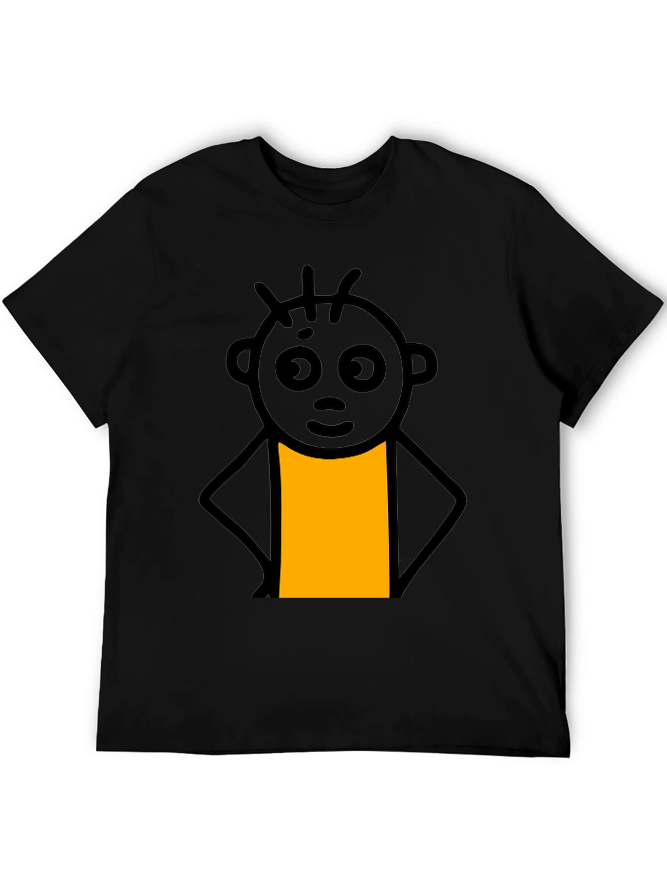 Funny Stick Figure Graphic Tee - Casual Black T-Shirt