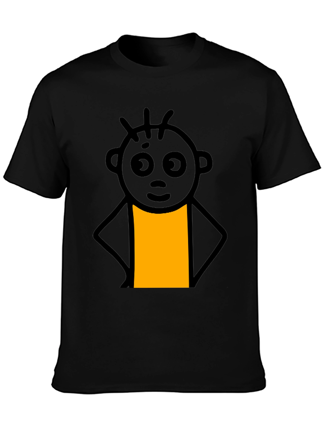 Funny Stick Figure Graphic Tee - Casual Black T-Shirt