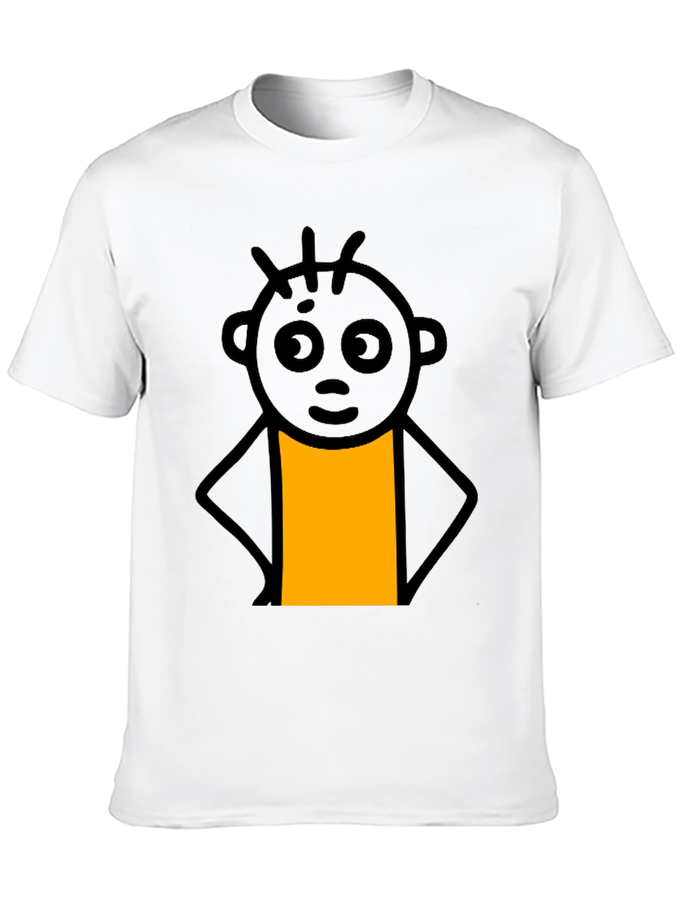 Funny Stick Figure Graphic Tee - Casual Black T-Shirt