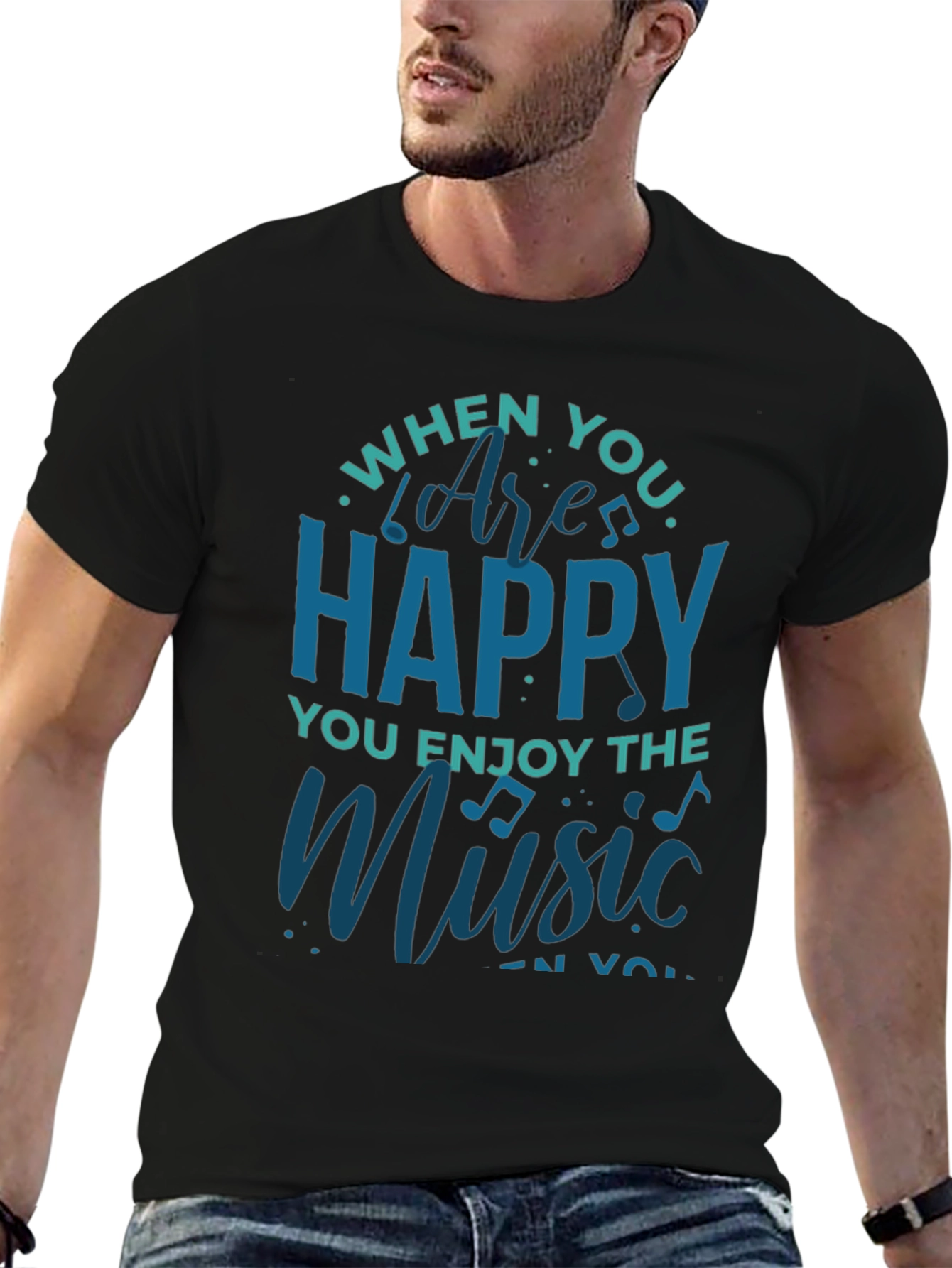 Music Lover Graphic Tee - When Youre Happy