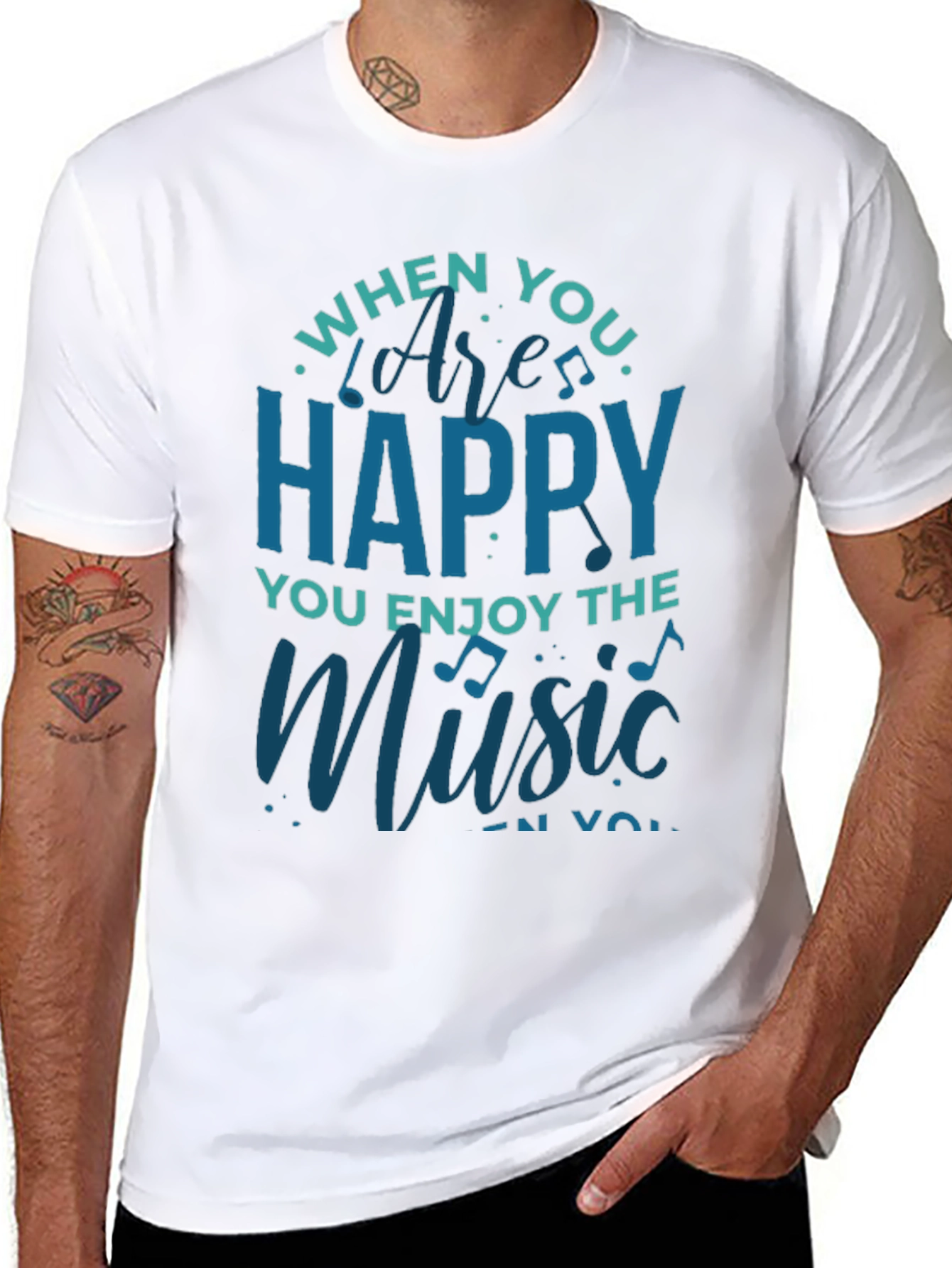 Music Lover Graphic Tee - When Youre Happy