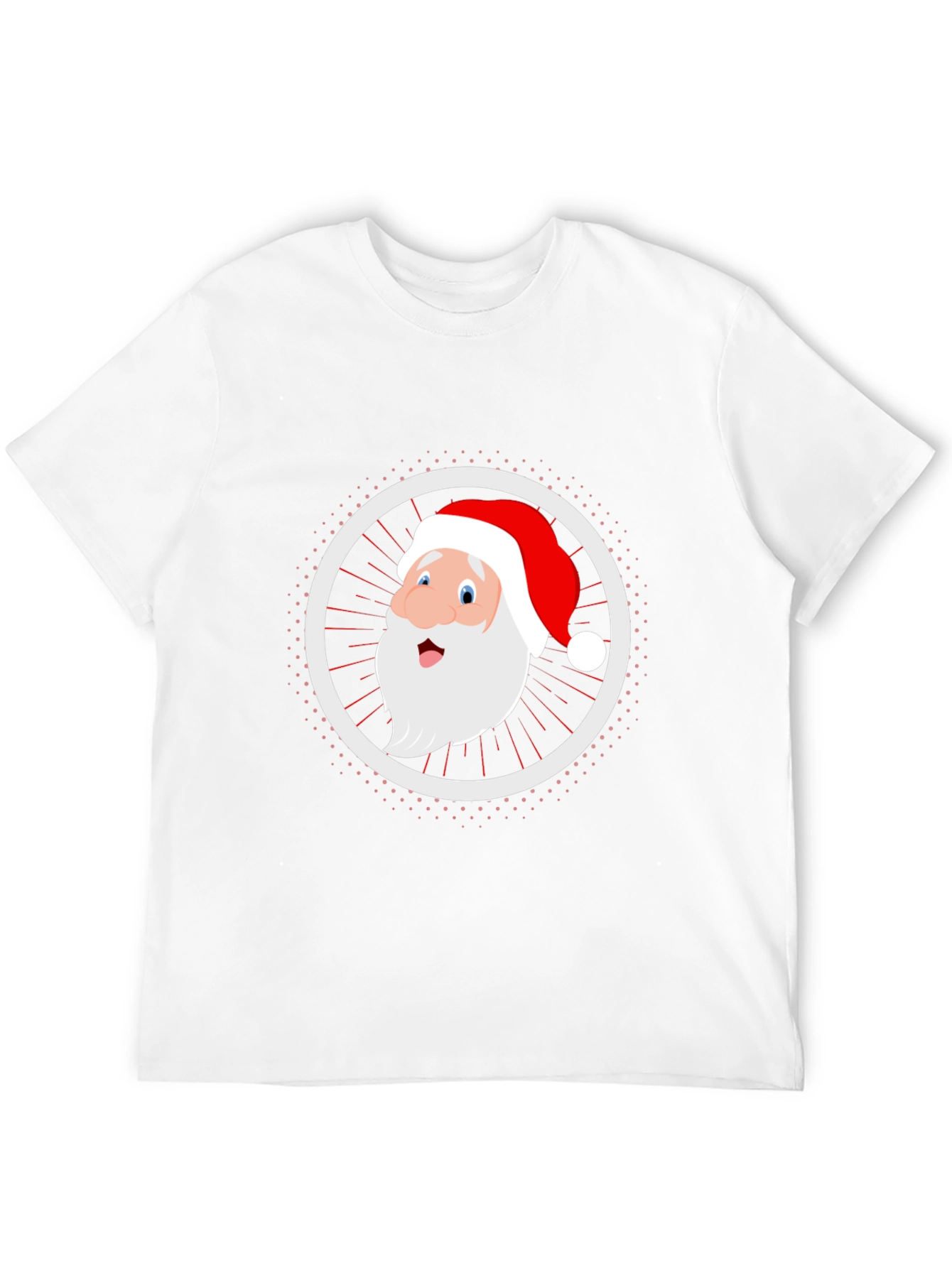 Festive Santa Graphic Tee - Black Cotton Blend