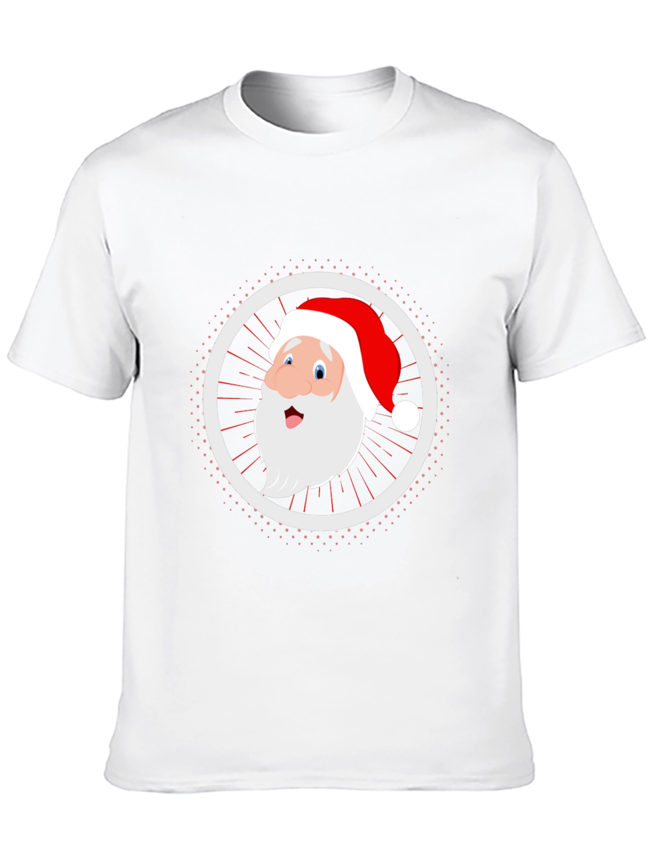 Festive Santa Graphic Tee - Black Cotton Blend