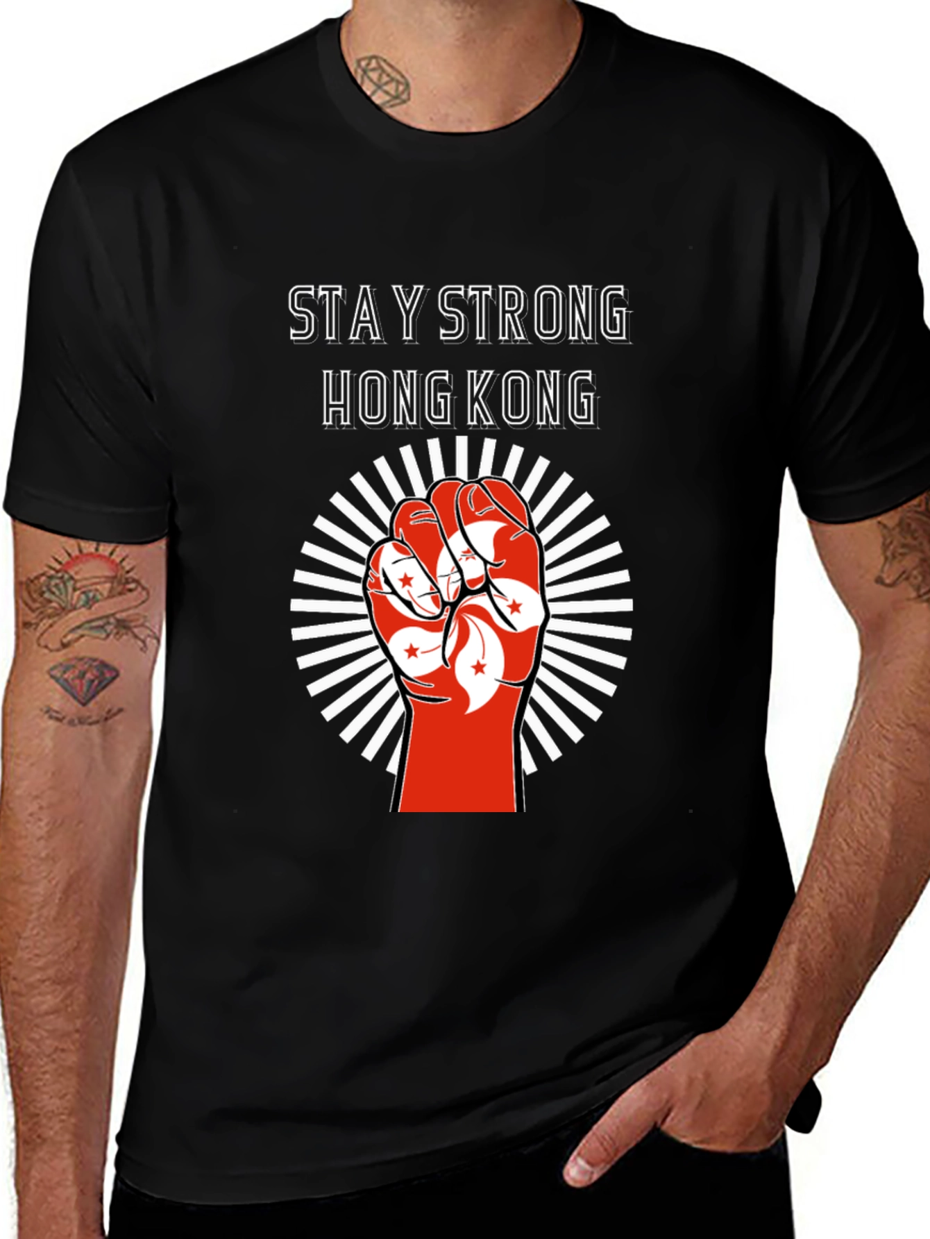 Stay Strong Hong Kong Graphic Tee - Black