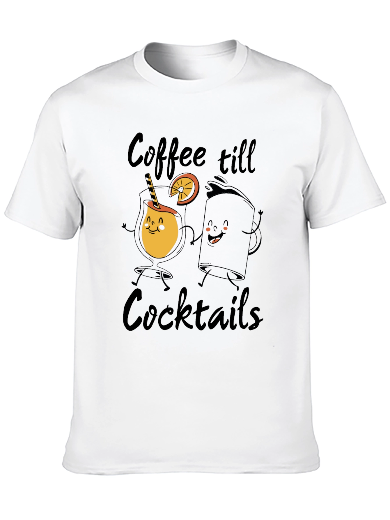 Coffee till Cocktails Graphic Tee - Black