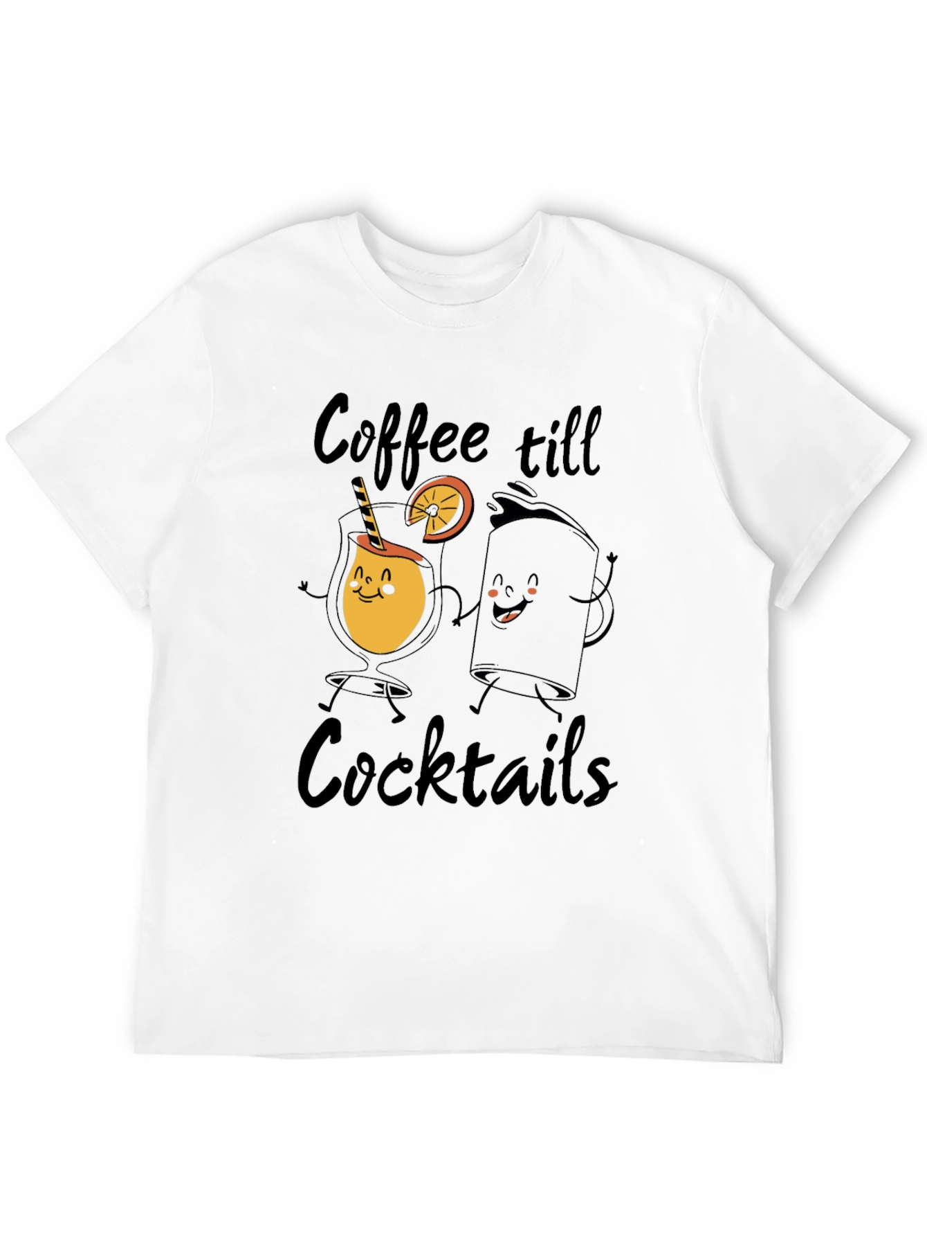 Coffee till Cocktails Graphic Tee - Black