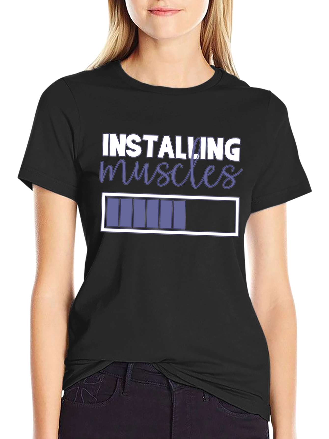 Installing Muscles T-Shirt - Funny Gym Workout Tee