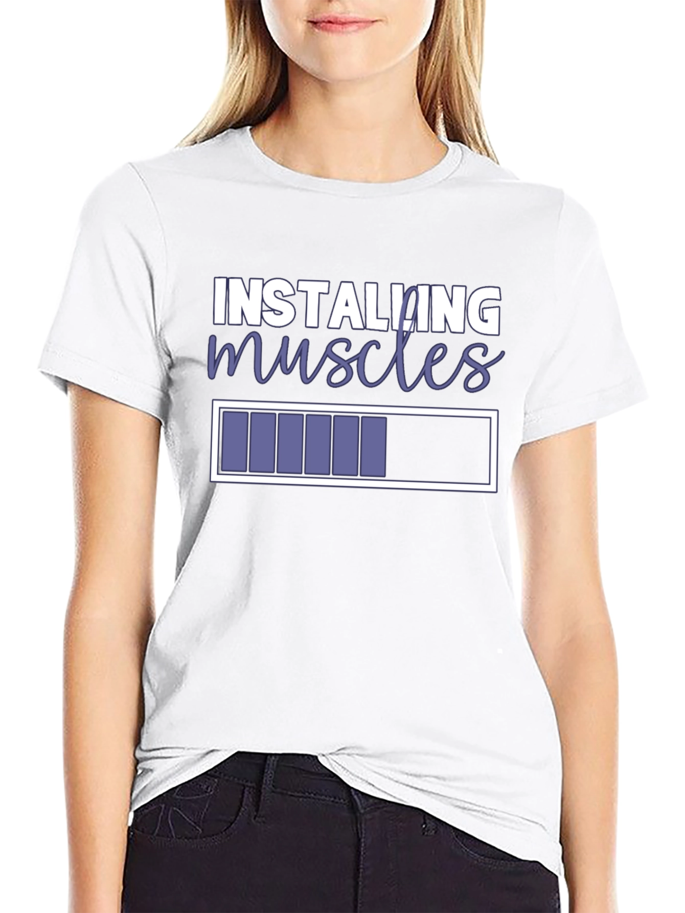 Installing Muscles T-Shirt - Funny Gym Workout Tee