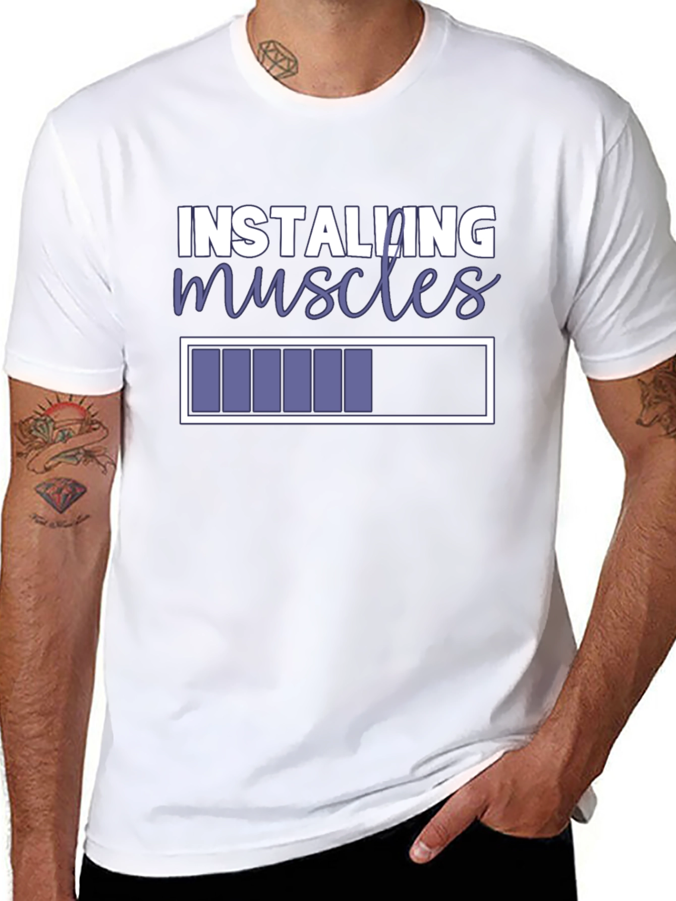 Installing Muscles T-Shirt - Funny Gym Workout Tee