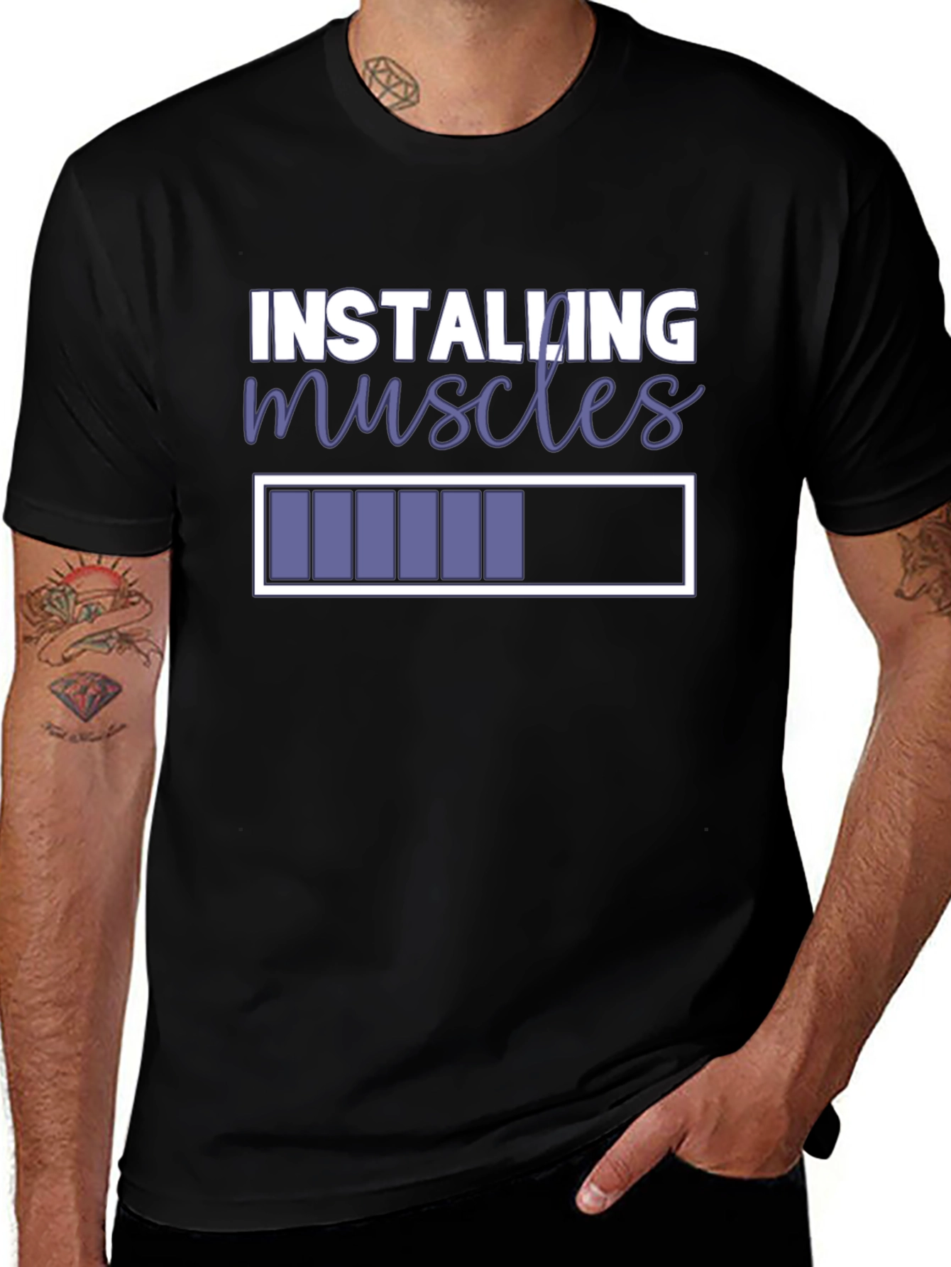 Installing Muscles T-Shirt - Funny Gym Workout Tee