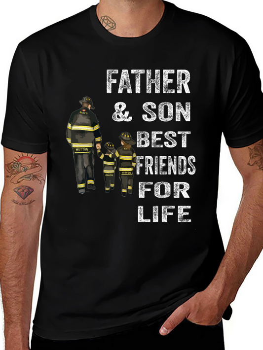 Father & Son Firefighter Best Friends For Life T-Shirt