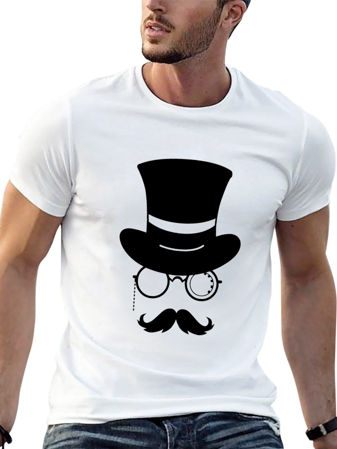 Gentleman Graphic Tee - Top Hat & Monocle
