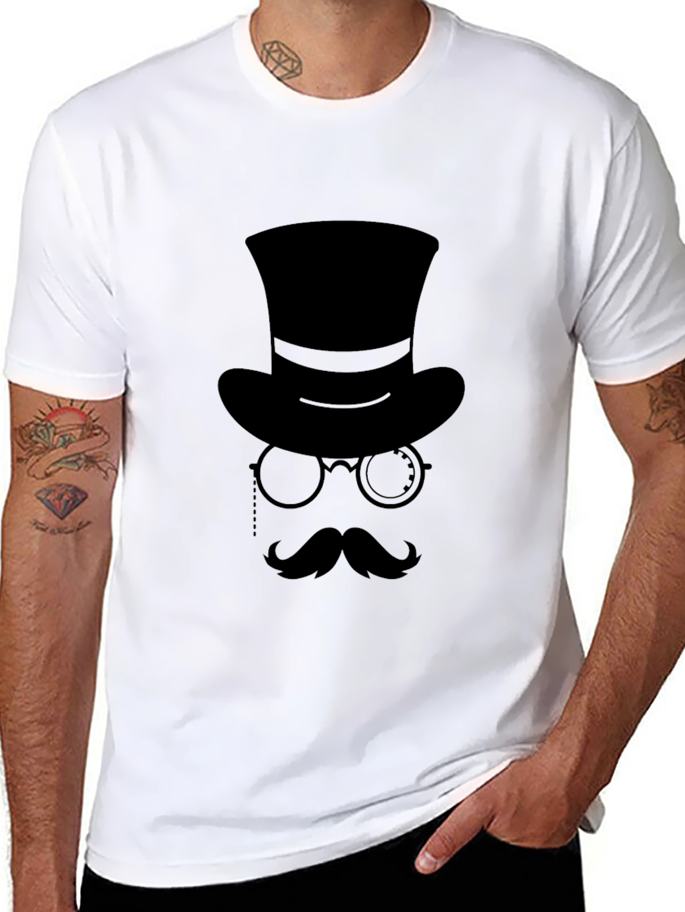 Gentleman Graphic Tee - Top Hat & Monocle