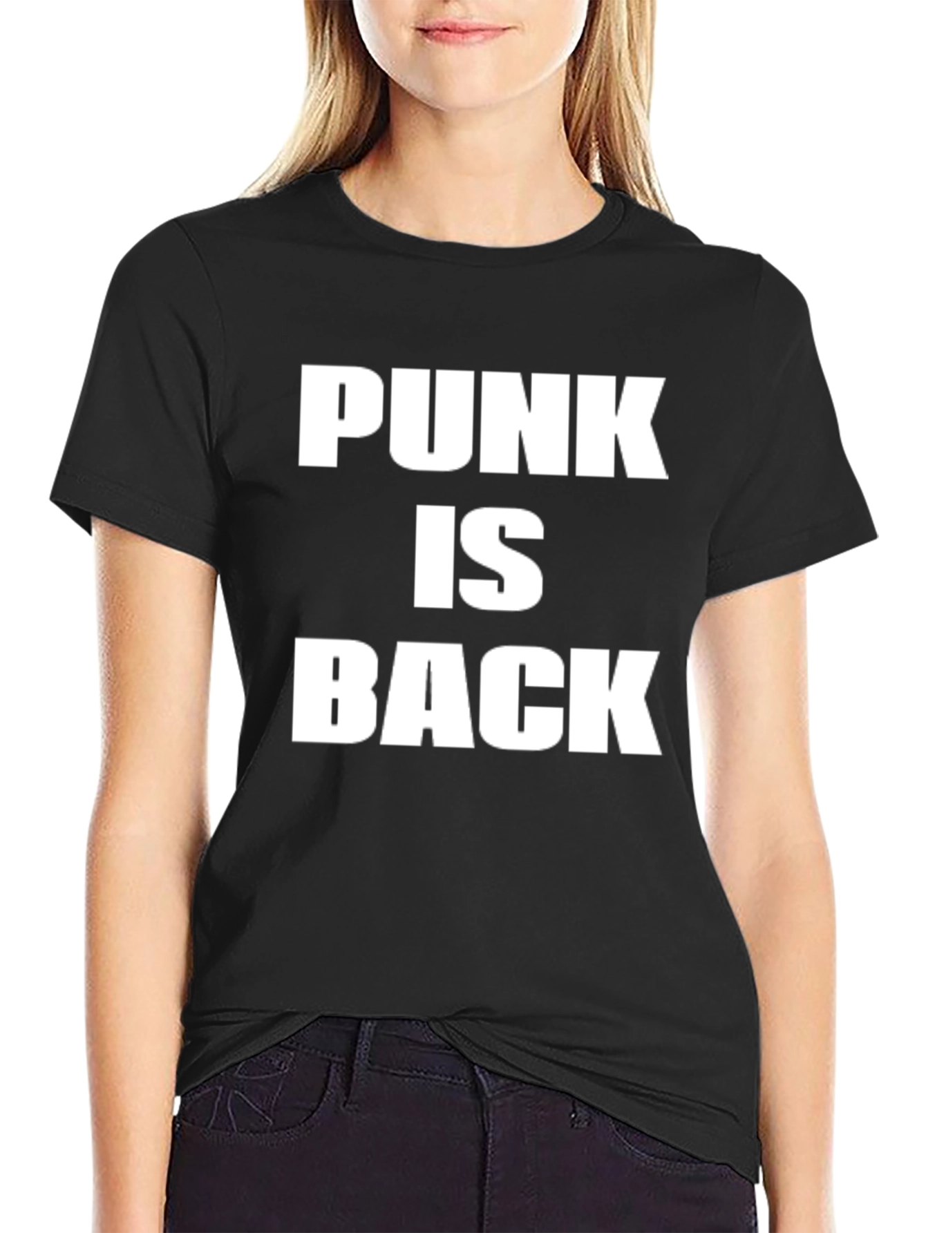 Punk Is Back Graphic Tee - Black Cotton