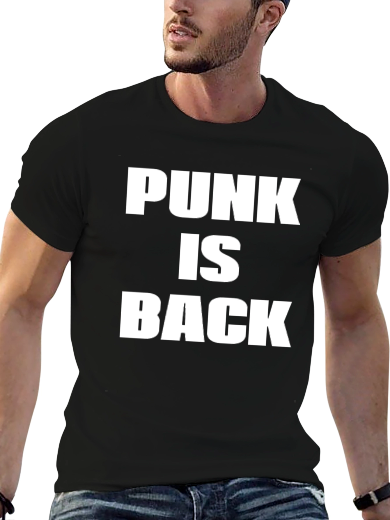 Punk Is Back Graphic Tee - Black Cotton