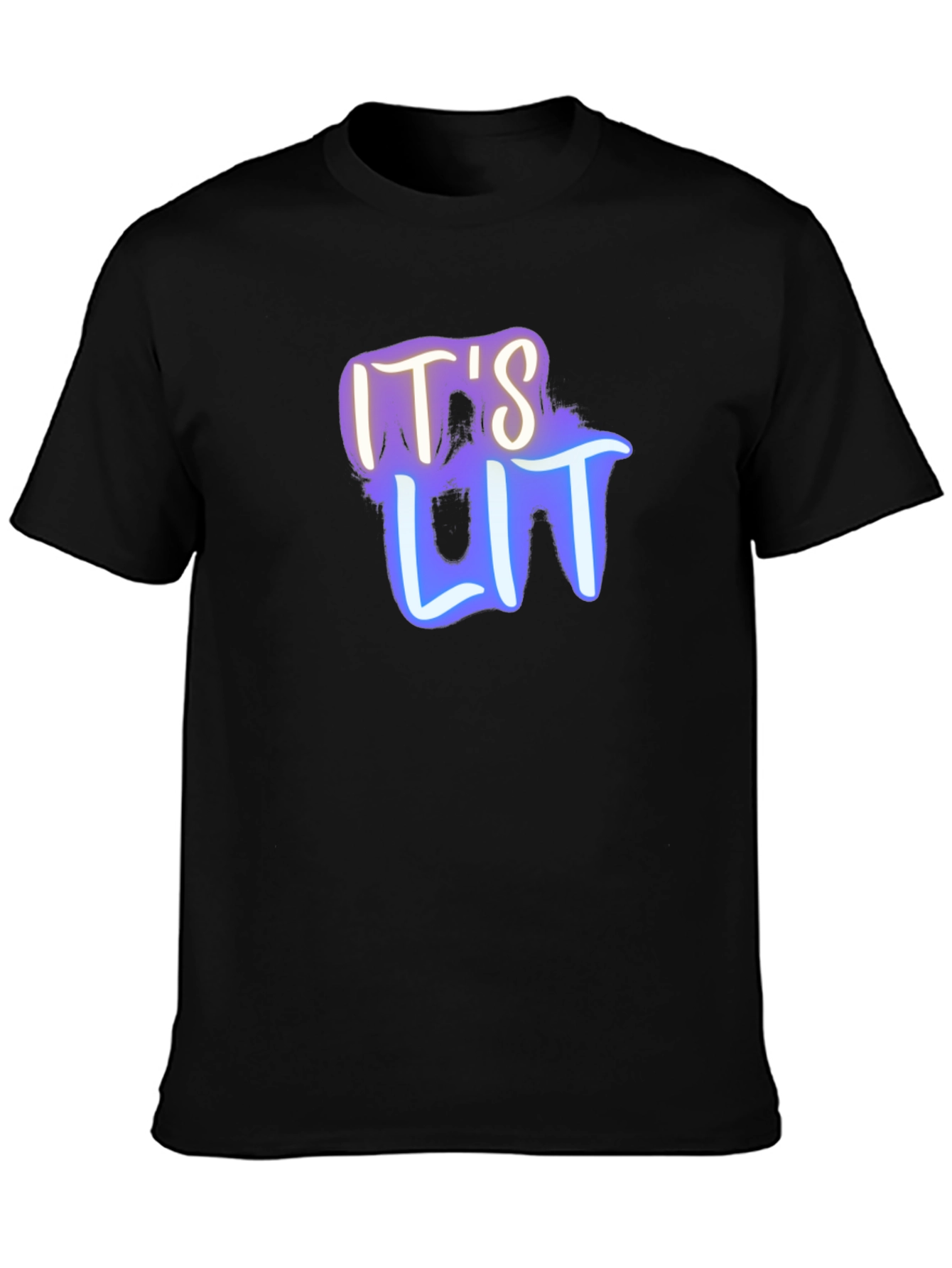 Its Lit Graphic Tee - Black Cotton T-Shirt